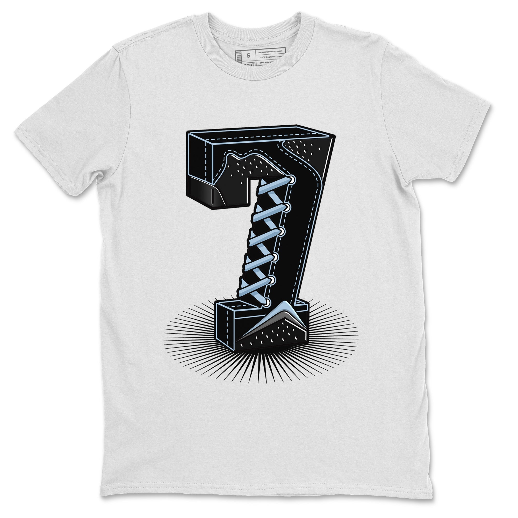 Air Jordan 7 Chambray Sneaker Match Tees Number Statue Streetwear Sneaker Shirt Jordan 7 Chambray Sneaker Release Tees Unisex Shirts White 2