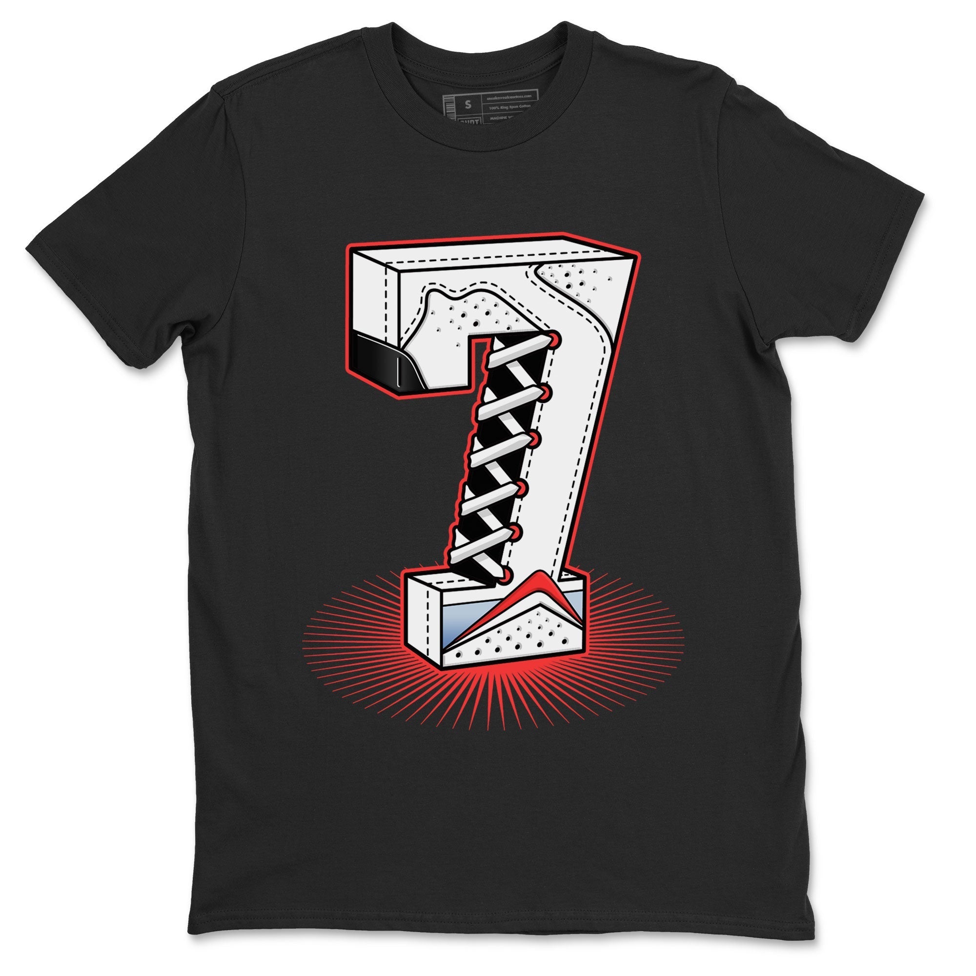Air Jordan 7 White Infrared Sneaker Match Tees Number Statue Streetwear Sneaker Shirt 7s White Infrared Drip Gear Zone Sneaker Matching Clothing Unisex Shirts Black 2