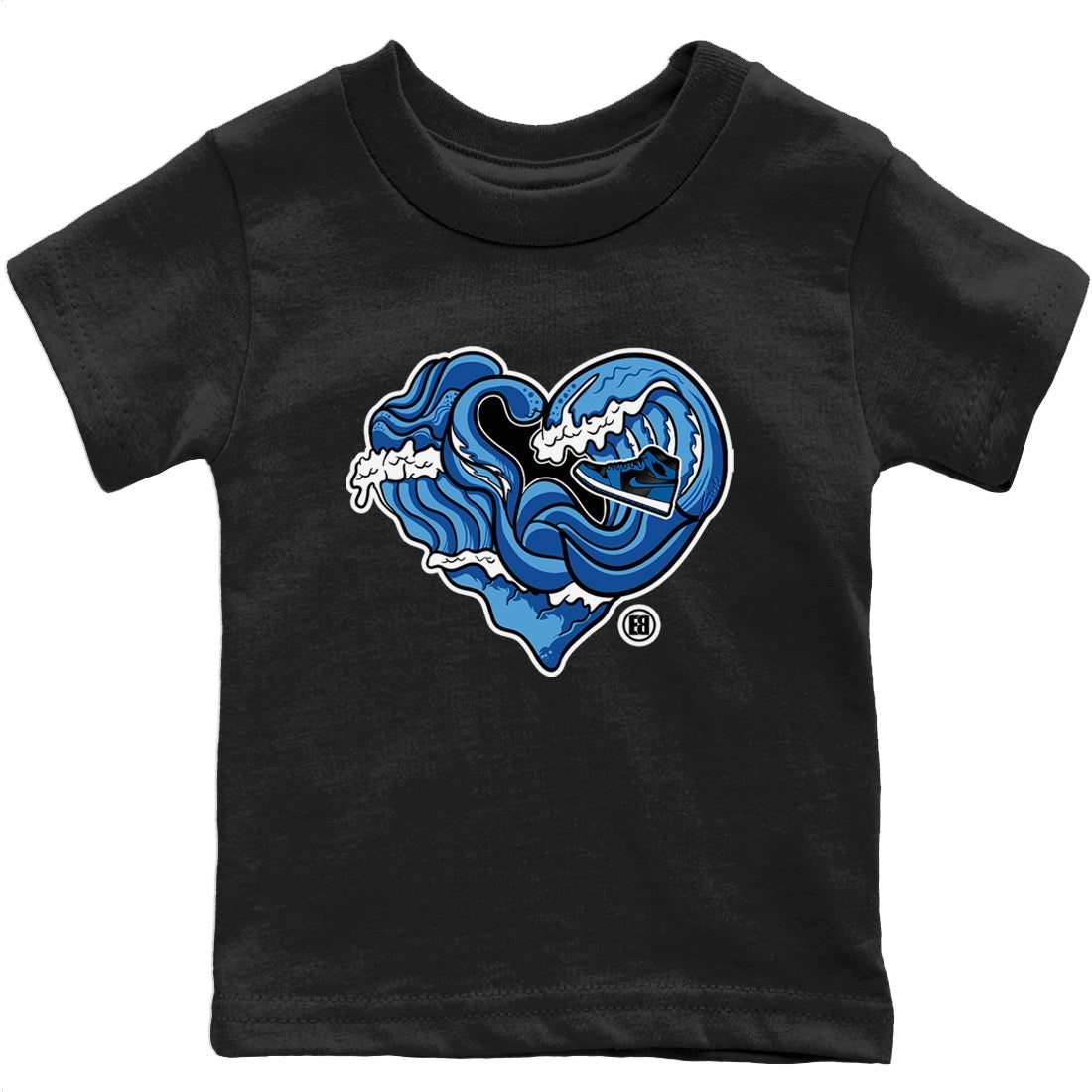 Jordan 1 Dark Marina Blue Sneaker Matching T-Shirt Ocean Love Sneaker Tees Jordan 1 Dark Marina Blue Sneaker Release Tees Kids Shirts