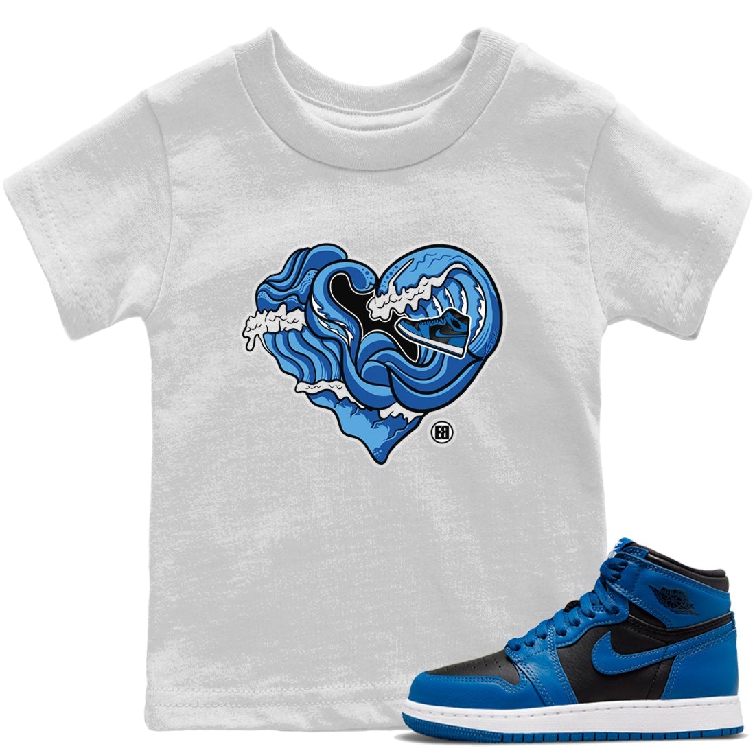 Jordan 1 Dark Marina Blue Sneaker Matching T-Shirt Ocean Love Sneaker Tees Jordan 1 Dark Marina Blue Sneaker Release Tees Kids Shirts