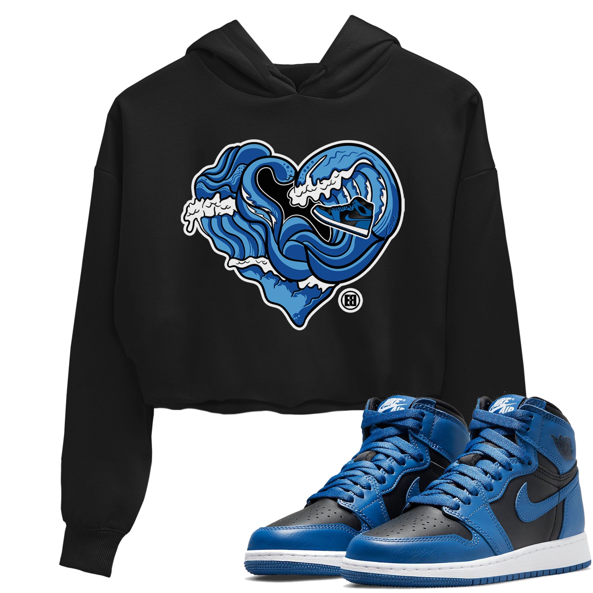 Jordan 1 Dark Marina Blue Sneaker Matching T-Shirt Ocean Love Sneaker Tees Jordan 1 Dark Marina Blue Sneaker Release Tees Women's Shirts