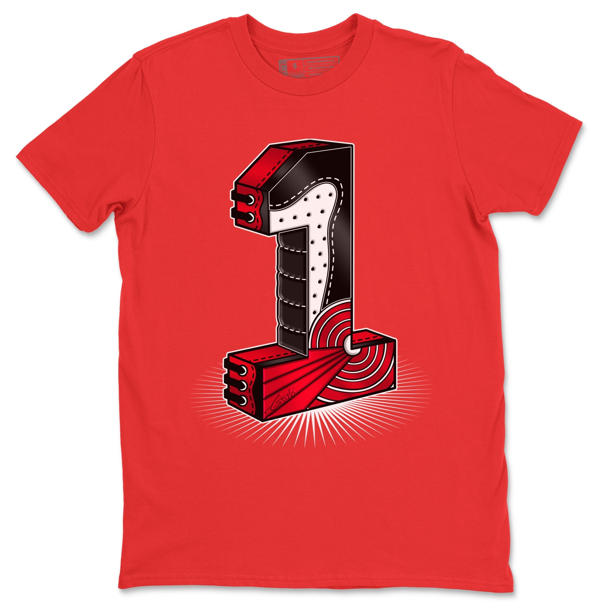 Jordan 1 Bred Patent Sneaker Matching T-Shirt One Statue Sneaker Tees Jordan 1 Bred Patent Sneaker Release Tees Crew Neck Tees