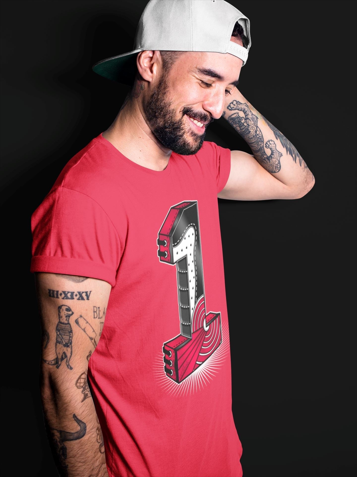 Jordan 1 Bred Patent Sneaker Matching T-Shirt One Statue Sneaker Tees Jordan 1 Bred Patent Sneaker Release Tees Crew Neck Tees