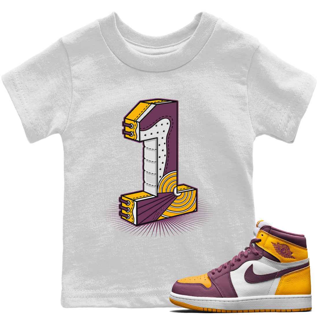 Jordan 1 Brotherhood Sneaker Matching T-Shirt One Statue Sneaker Tees Jordan 1 Brotherhood Sneaker Release Tees Kids Shirts