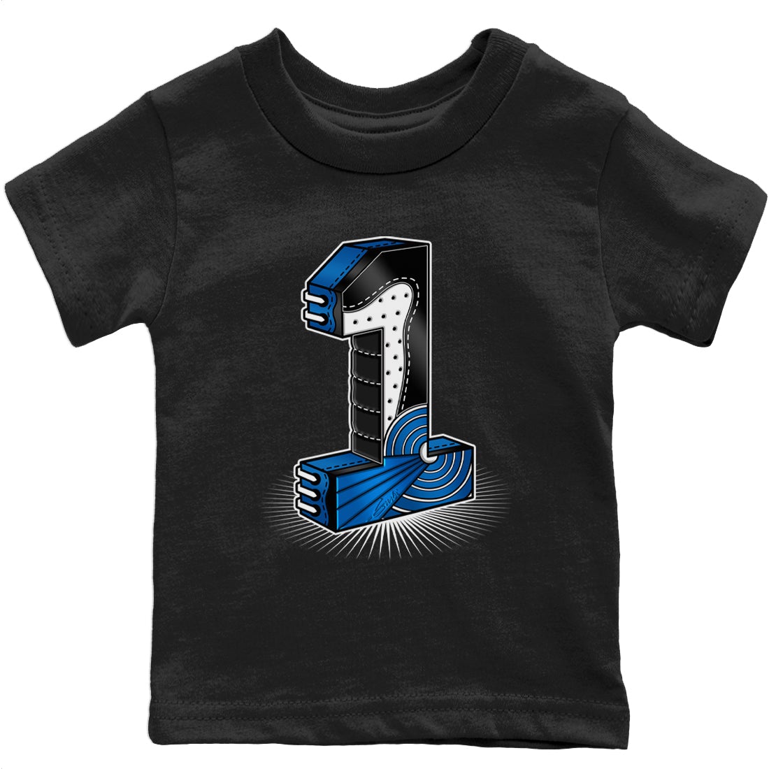 Jordan 1 Dark Marina Blue Sneaker Matching T-Shirt One Statue Sneaker Tees Jordan 1 Dark Marina Blue Sneaker Release Tees Kids Shirts