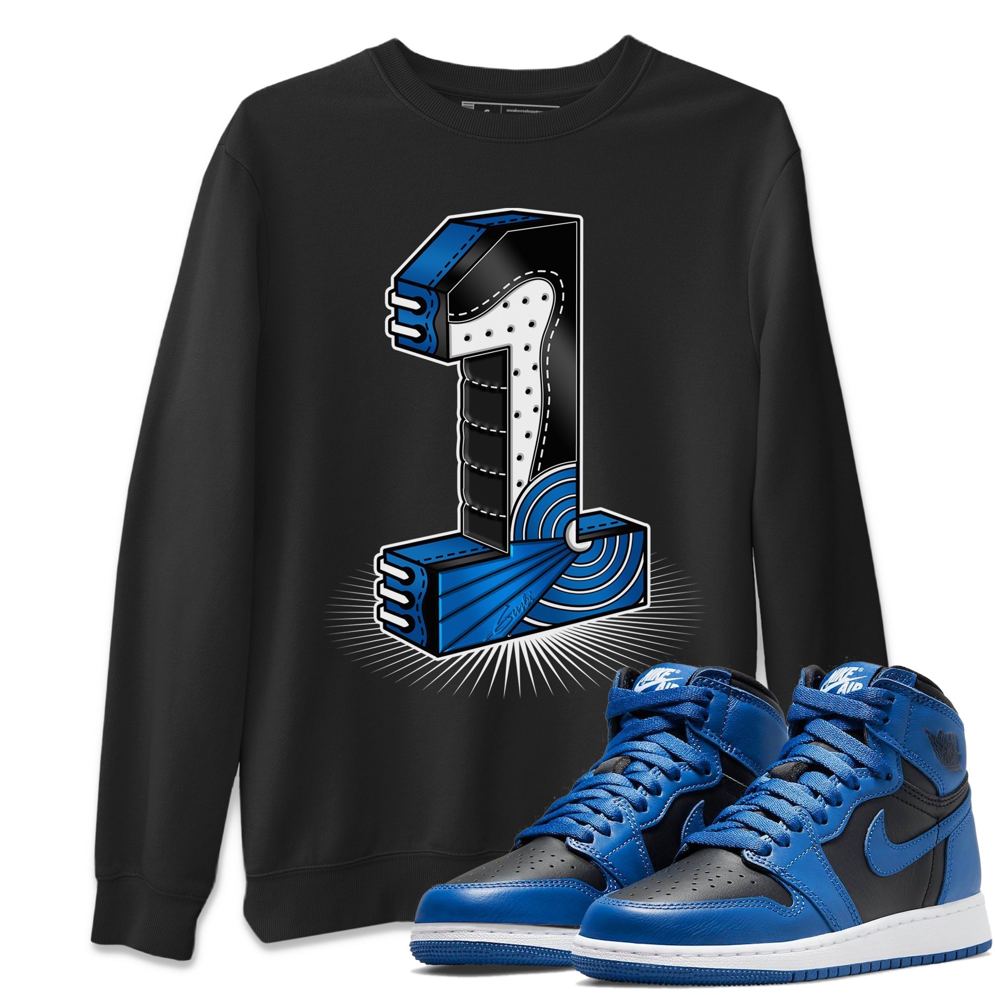 Jordan 1 Dark Marina Blue Sneaker Matching T-Shirt One Statue Sneaker Tees Jordan 1 Dark Marina Blue Sneaker Release Tees Crew Neck Tees