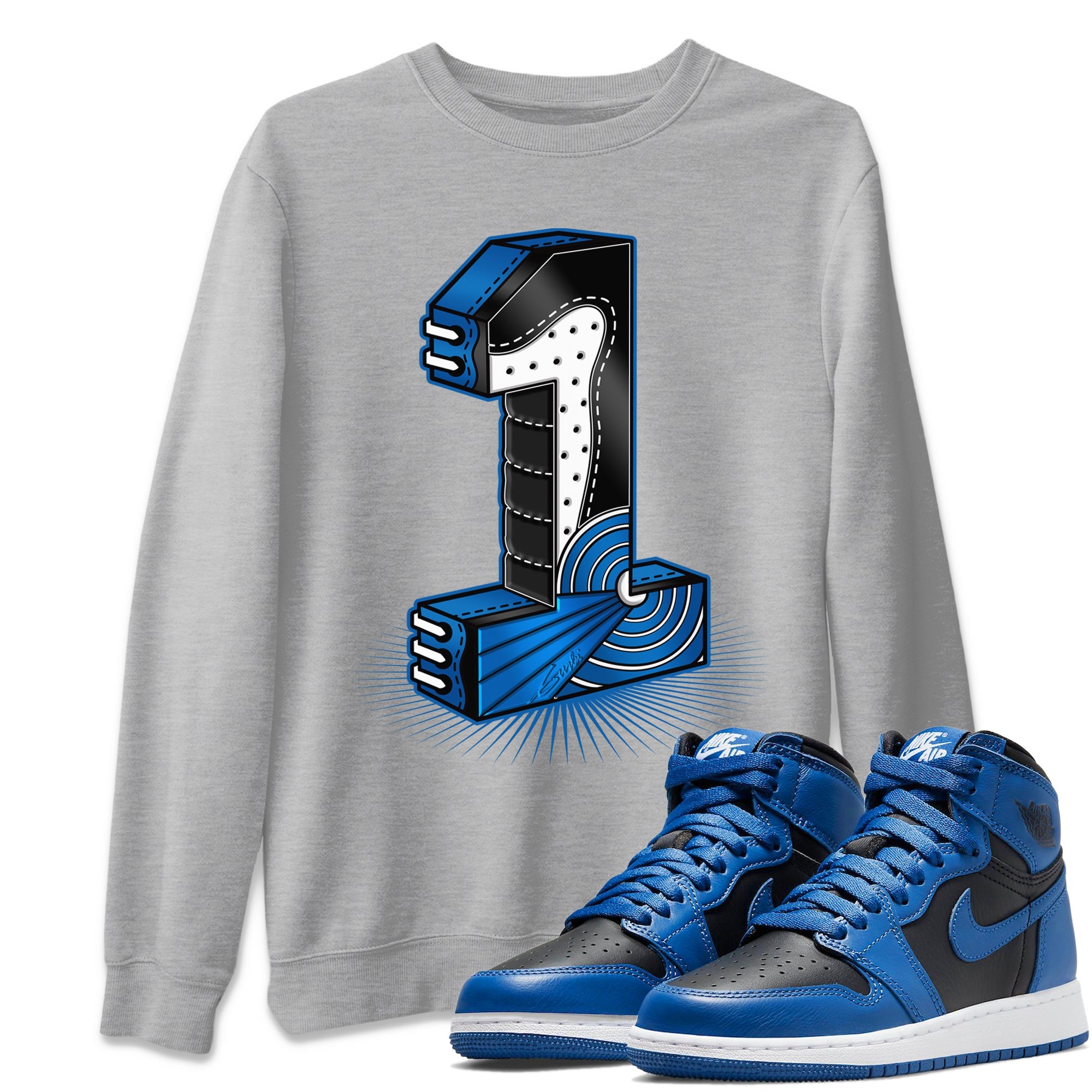 Jordan 1 Dark Marina Blue Sneaker Matching T-Shirt One Statue Sneaker Tees Jordan 1 Dark Marina Blue Sneaker Release Tees Crew Neck Tees