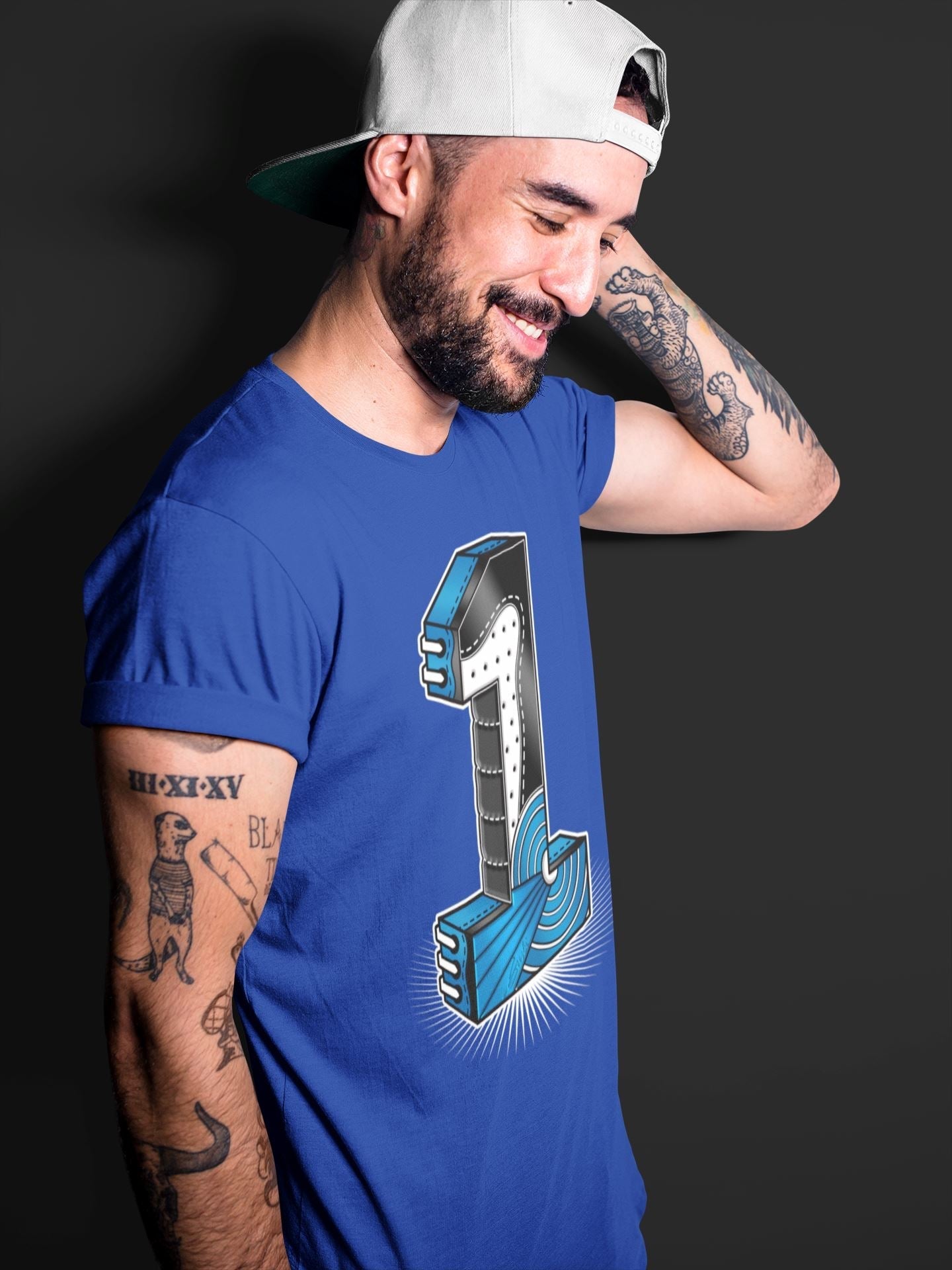 Jordan 1 Dark Marina Blue Sneaker Matching T-Shirt One Statue Sneaker Tees Jordan 1 Dark Marina Blue Sneaker Release Tees Crew Neck Tees