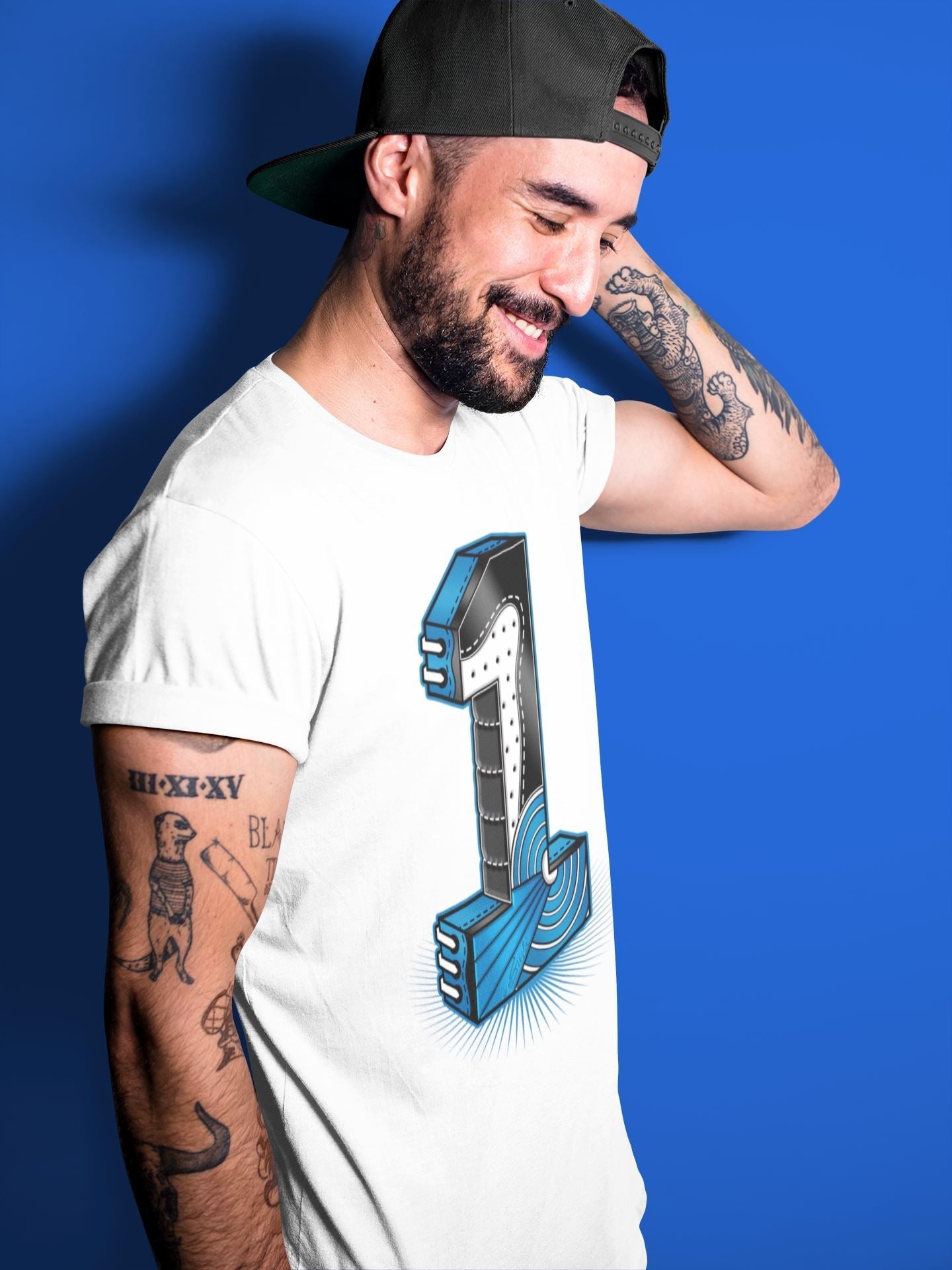 Jordan 1 Dark Marina Blue Sneaker Matching T-Shirt One Statue Sneaker Tees Jordan 1 Dark Marina Blue Sneaker Release Tees Crew Neck Tees