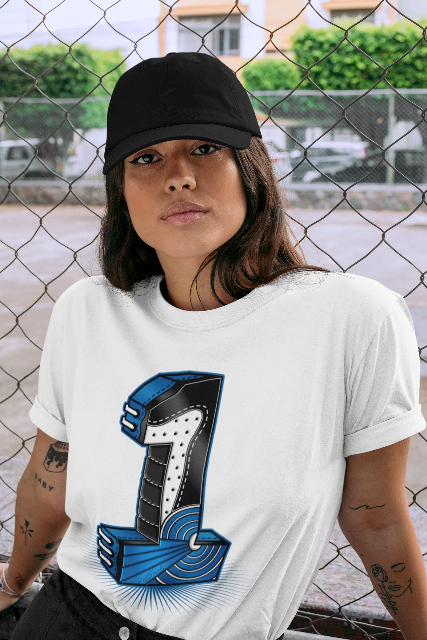 Jordan 1 Dark Marina Blue Sneaker Matching T-Shirt One Statue Sneaker Tees Jordan 1 Dark Marina Blue Sneaker Release Tees Crew Neck Tees