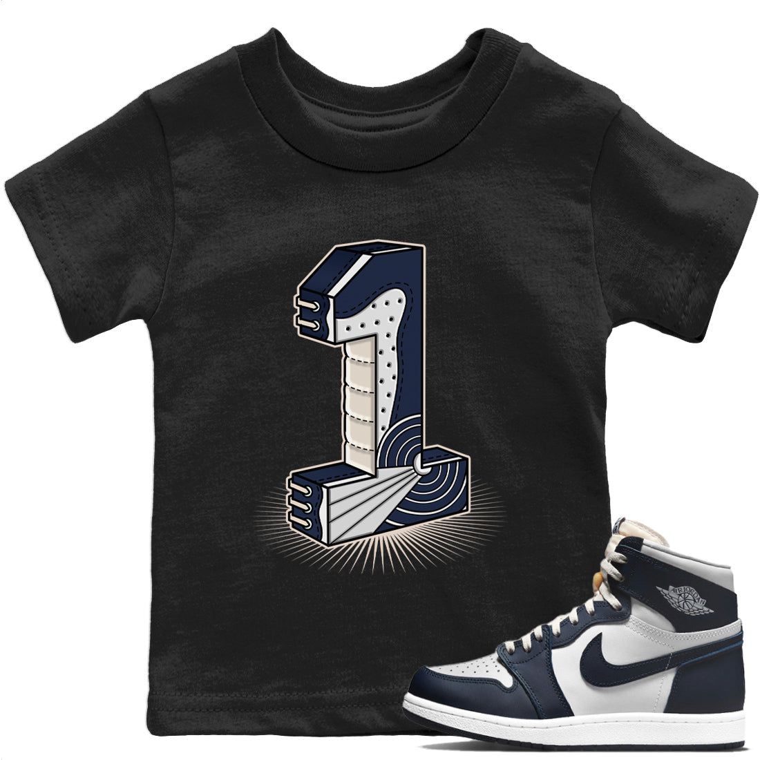 Jordan 1 85 Georgetown Sneaker Match Tees One Statue Sneaker Tees Jordan 1 85 Georgetown Jordan to match sneaker T-Shirt Kids Shirts