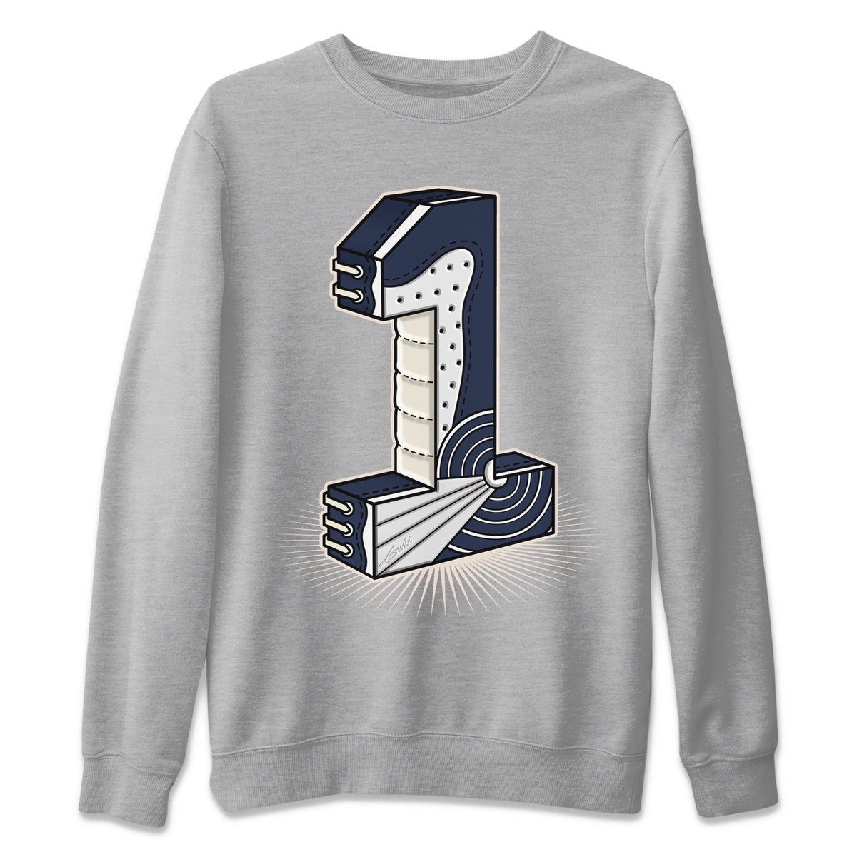 Jordan 1 85 Georgetown Sneaker Match Tees One Statue Sneaker Tees Jordan 1 85 Georgetown Jordan to match sneaker T-Shirt Crew Neck Shirts