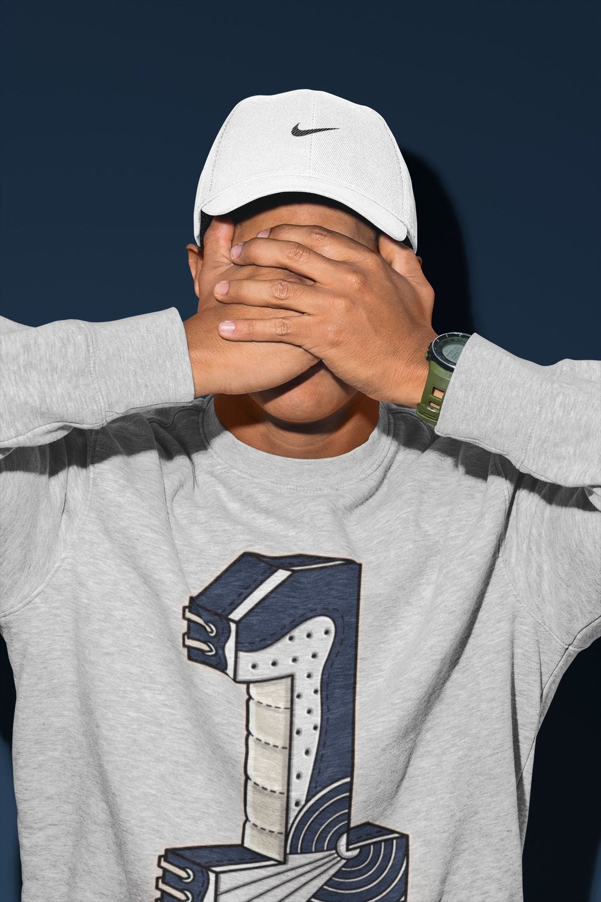 Jordan 1 85 Georgetown Sneaker Match Tees One Statue Sneaker Tees Jordan 1 85 Georgetown Jordan to match sneaker T-Shirt Crew Neck Shirts