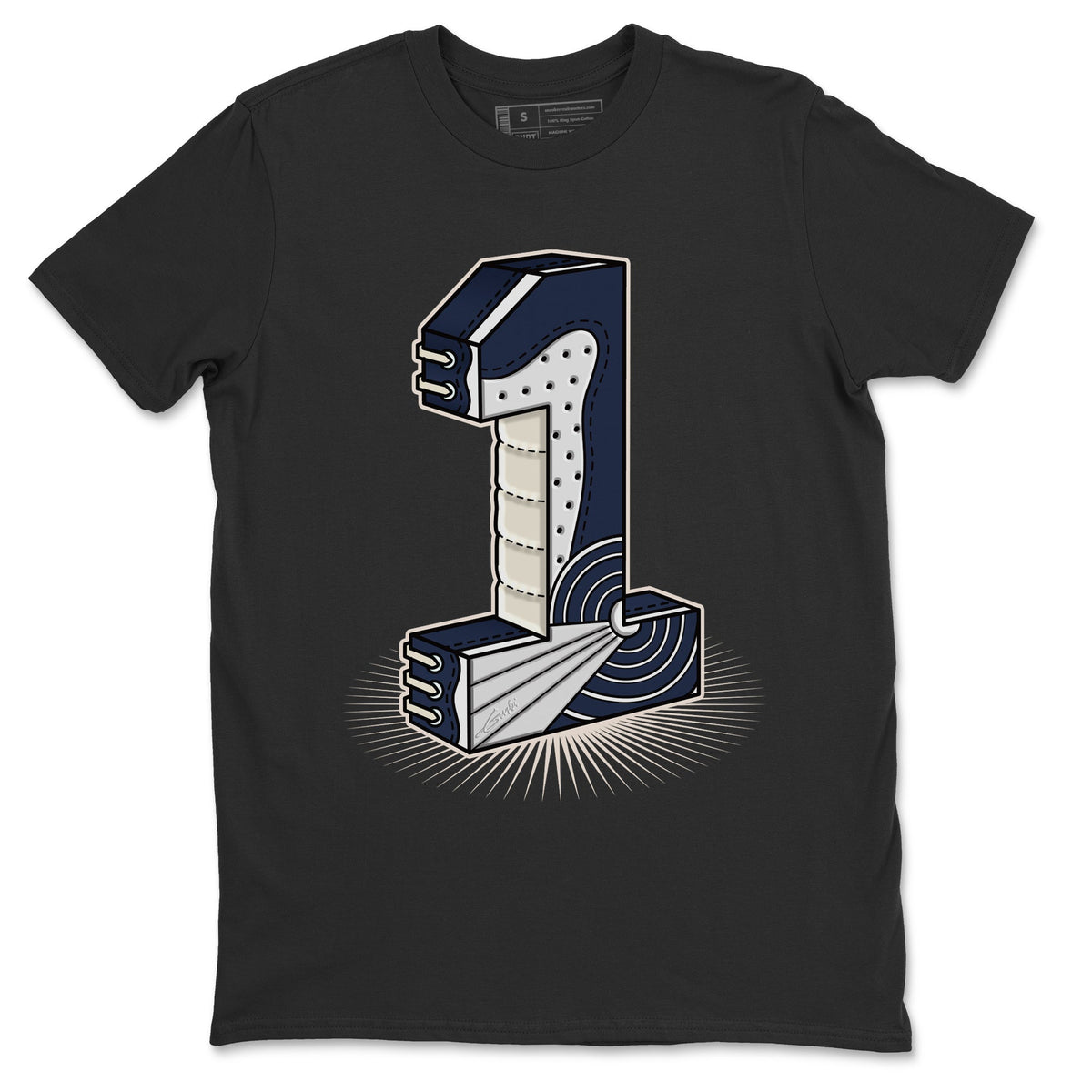 Jordan 1 85 Georgetown Sneaker Match Tees One Statue Sneaker Tees Jordan 1 85 Georgetown Jordan to match sneaker T-Shirt Crew Neck Shirts