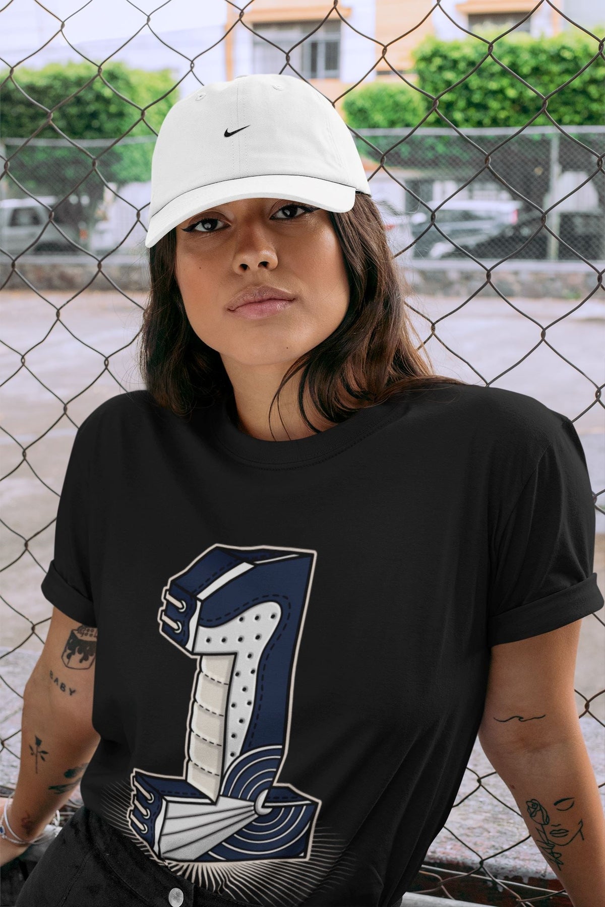 Jordan 1 85 Georgetown Sneaker Match Tees One Statue Sneaker Tees Jordan 1 85 Georgetown Jordan to match sneaker T-Shirt Crew Neck Shirts
