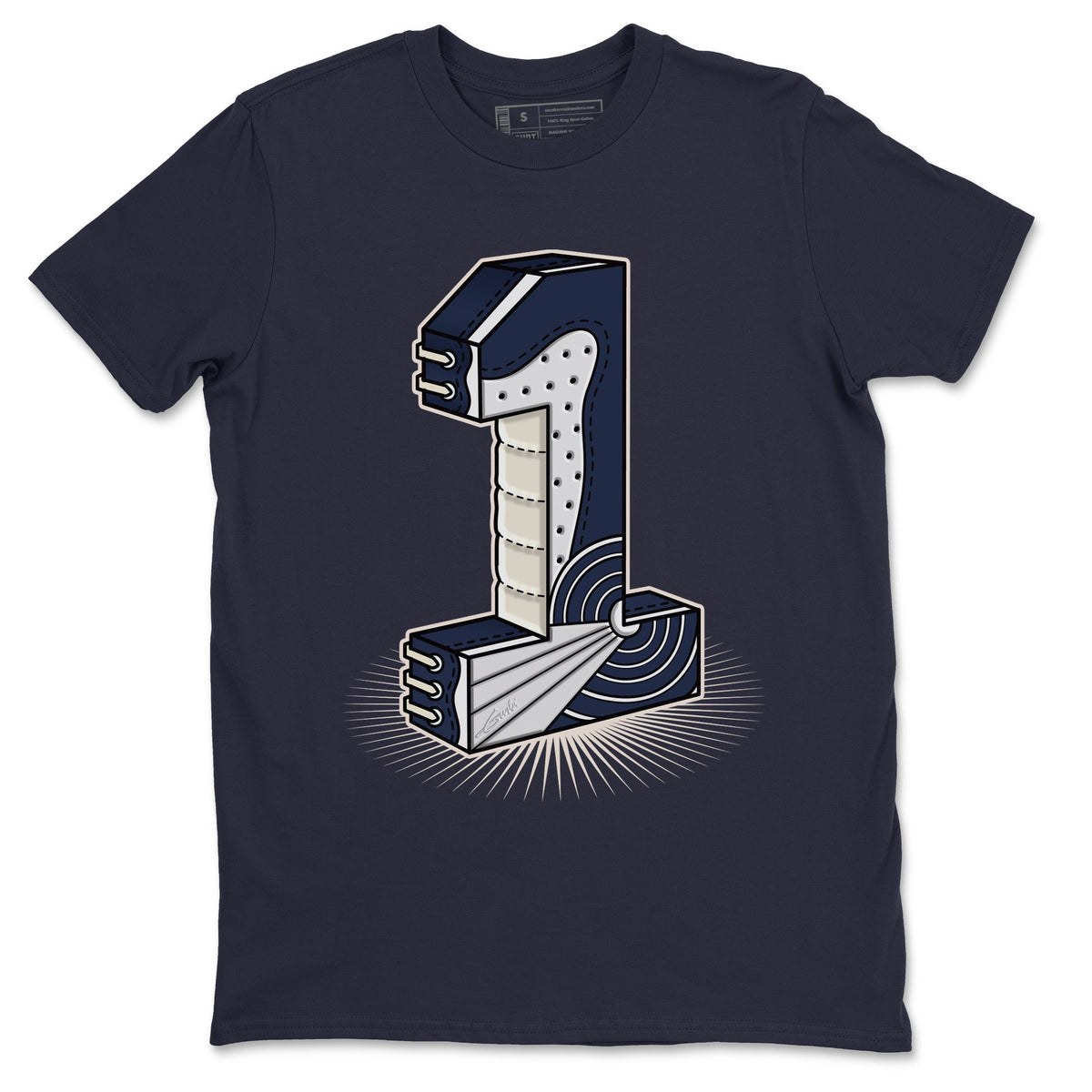 Jordan 1 85 Georgetown Sneaker Match Tees One Statue Sneaker Tees Jordan 1 85 Georgetown Jordan to match sneaker T-Shirt Crew Neck Shirts