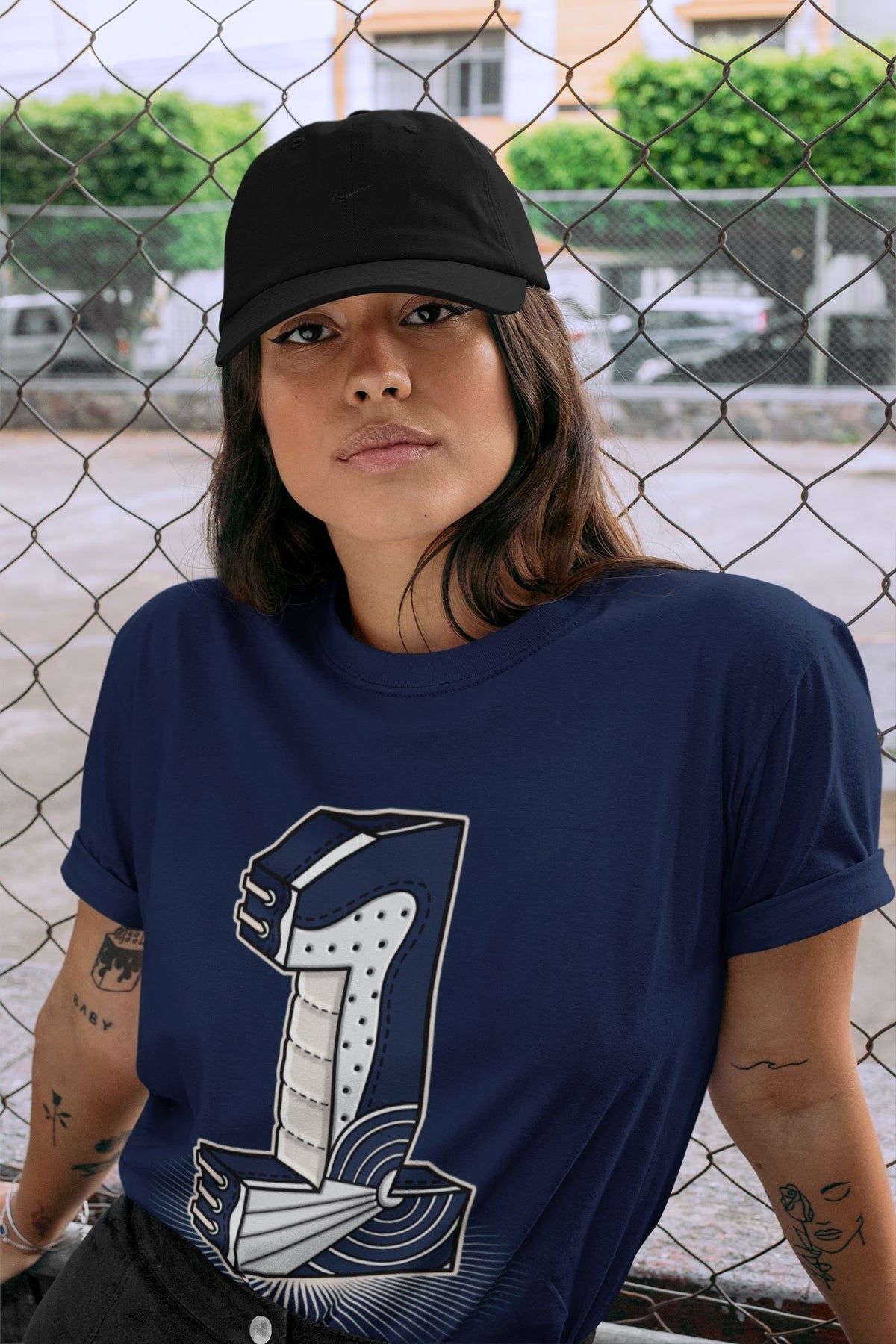 Jordan 1 85 Georgetown Sneaker Match Tees One Statue Sneaker Tees Jordan 1 85 Georgetown Jordan to match sneaker T-Shirt Crew Neck Shirts