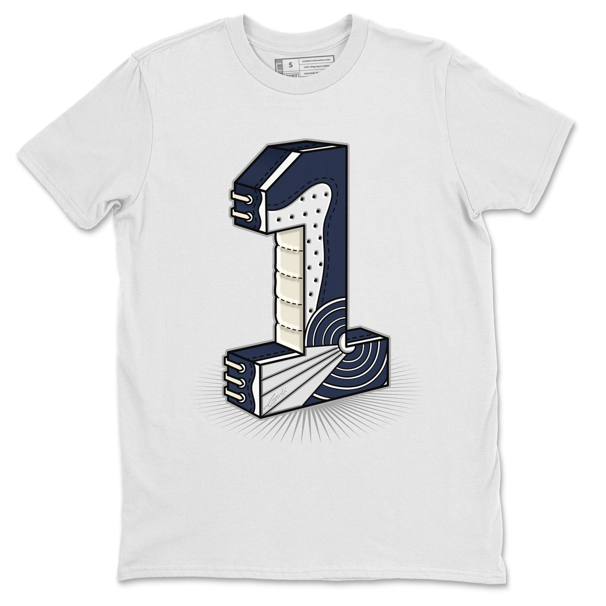 Jordan 1 85 Georgetown Sneaker Match Tees One Statue Sneaker Tees Jordan 1 85 Georgetown Jordan to match sneaker T-Shirt Crew Neck Shirts