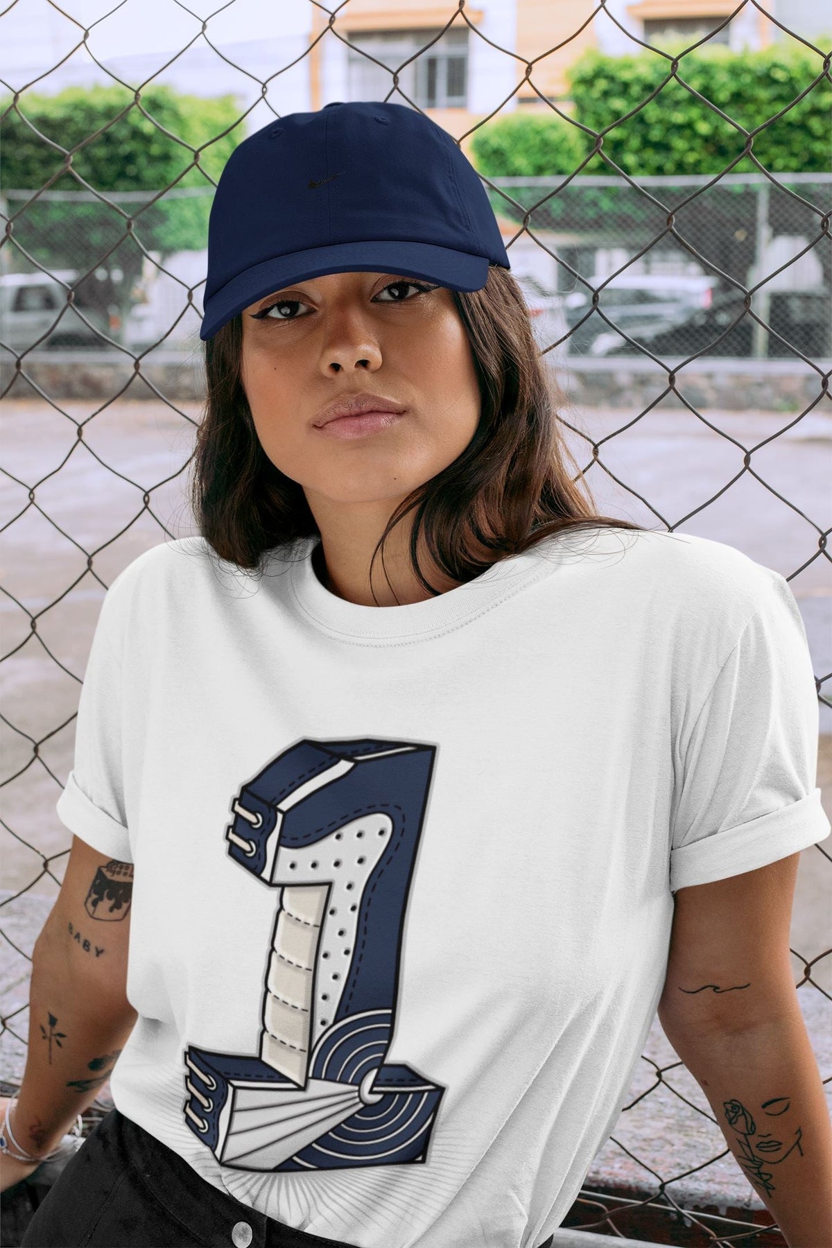 Jordan 1 85 Georgetown Sneaker Match Tees One Statue Sneaker Tees Jordan 1 85 Georgetown Jordan to match sneaker T-Shirt Crew Neck Shirts