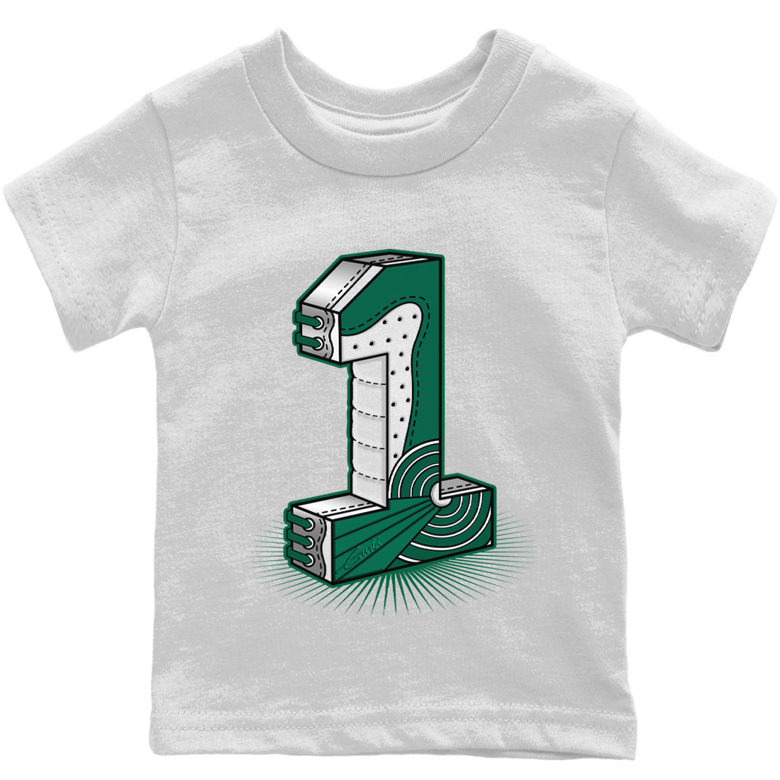Jordan 1 Gorge Green Sneaker Matching T-Shirt One Statue Sneaker Tees Jordan 1 Gorge Green Sneaker Release Tees Kids Shirts