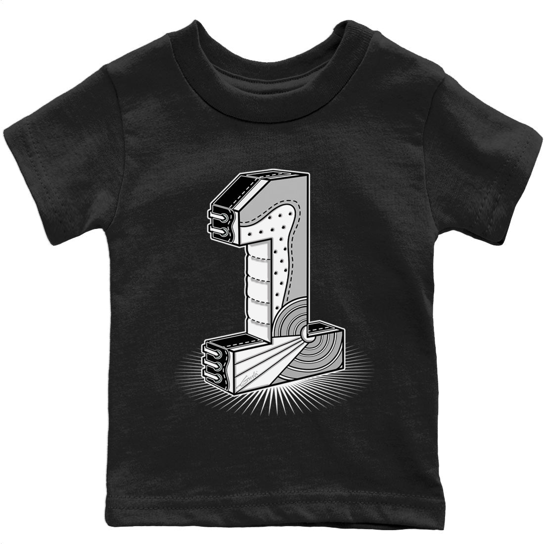 Jordan 1 Light Smoke Grey Sneaker Matching T-Shirt One Statue Sneaker Tees Jordan 1 Light Smoke Grey Sneaker Release Tees Kids Shirts