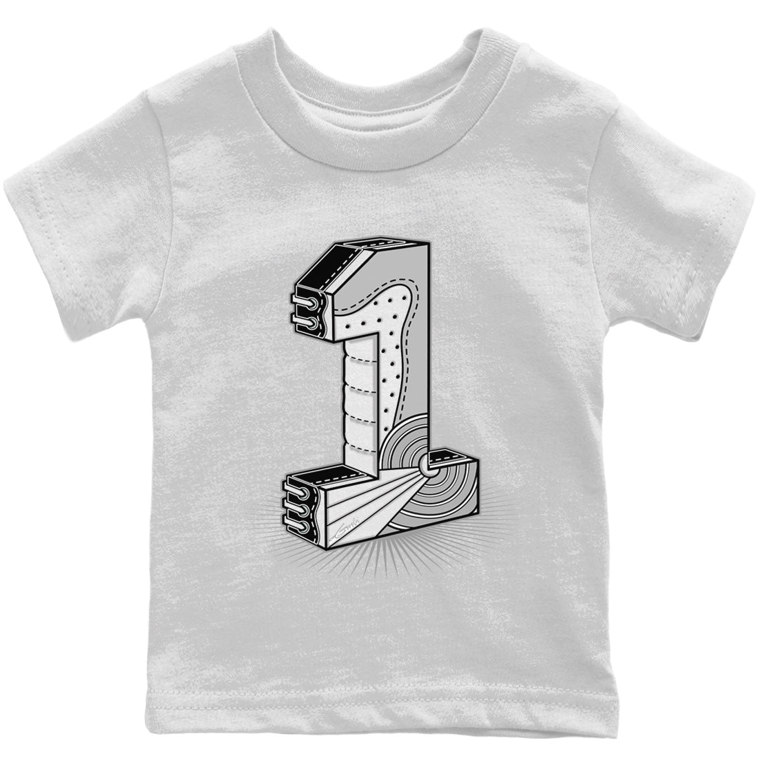 Jordan 1 Light Smoke Grey Sneaker Matching T-Shirt One Statue Sneaker Tees Jordan 1 Light Smoke Grey Sneaker Release Tees Kids Shirts