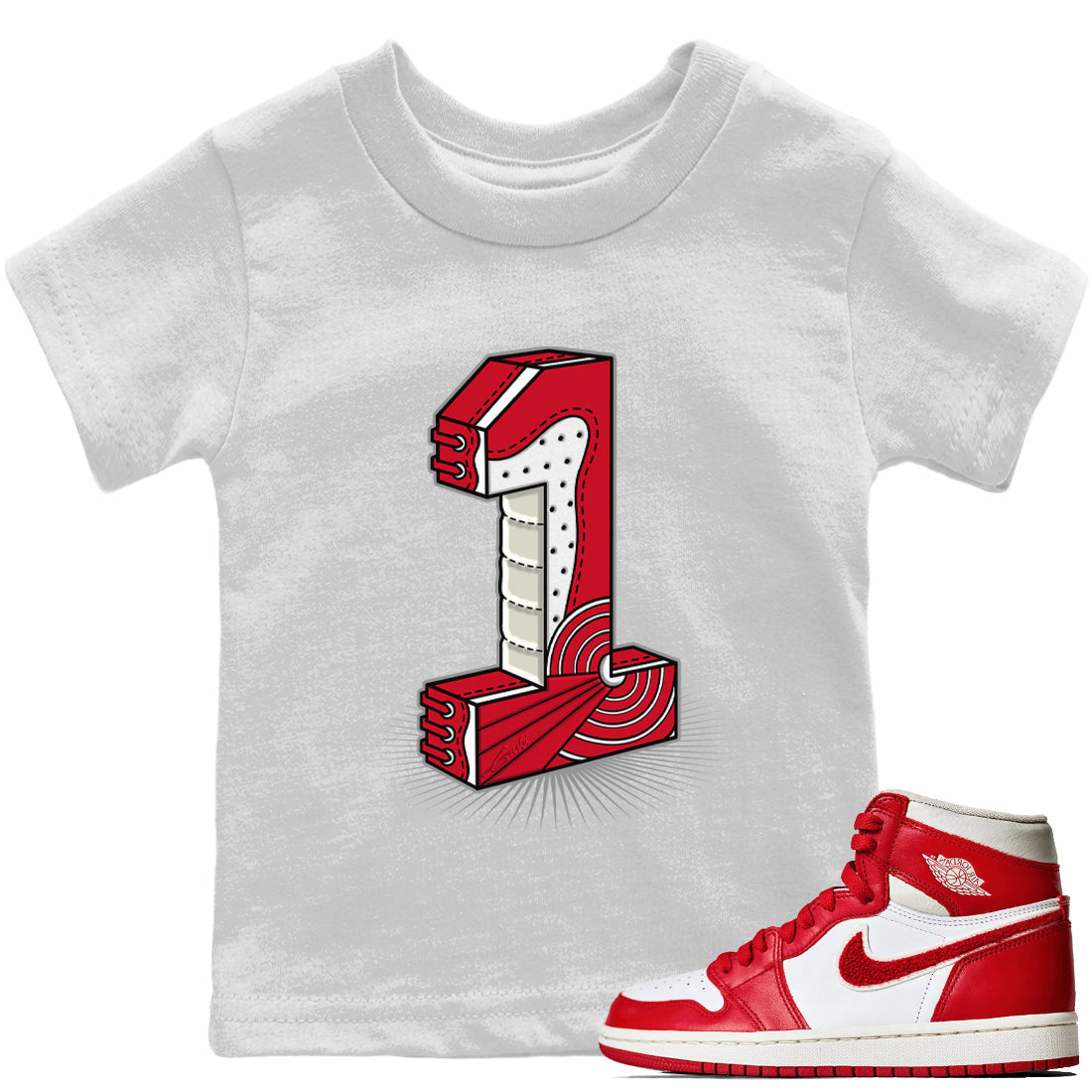 Jordan 1 Newstalgia Sneaker Matching T-Shirt One Statue Sneaker Tees Jordan 1 Newstalgia Sneaker Release Tees Kids Shirts