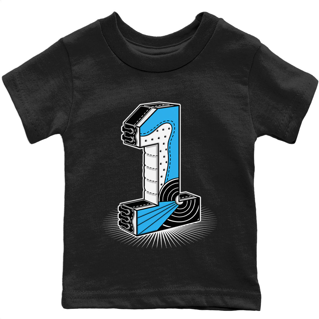 Jordan 1 Powder Blue Sneaker Matching T-Shirt One Statue Sneaker Tees Jordan 1 Powder Blue Sneaker Release Tees Kids Shirts