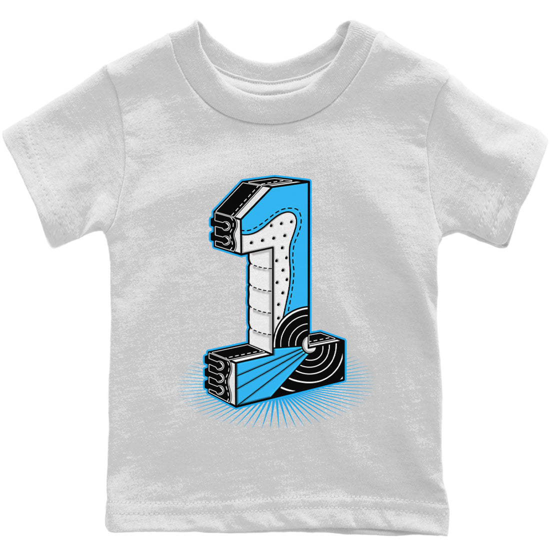 Jordan 1 Powder Blue Sneaker Matching T-Shirt One Statue Sneaker Tees Jordan 1 Powder Blue Sneaker Release Tees Kids Shirts