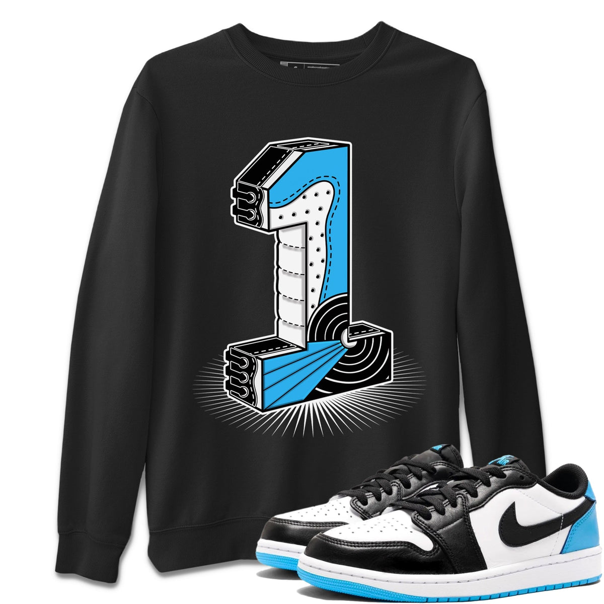 Jordan 1 Powder Blue Sneaker Matching T-Shirt One Statue Sneaker Tees Jordan 1 Powder Blue Sneaker Release Tees Crew Neck Tees