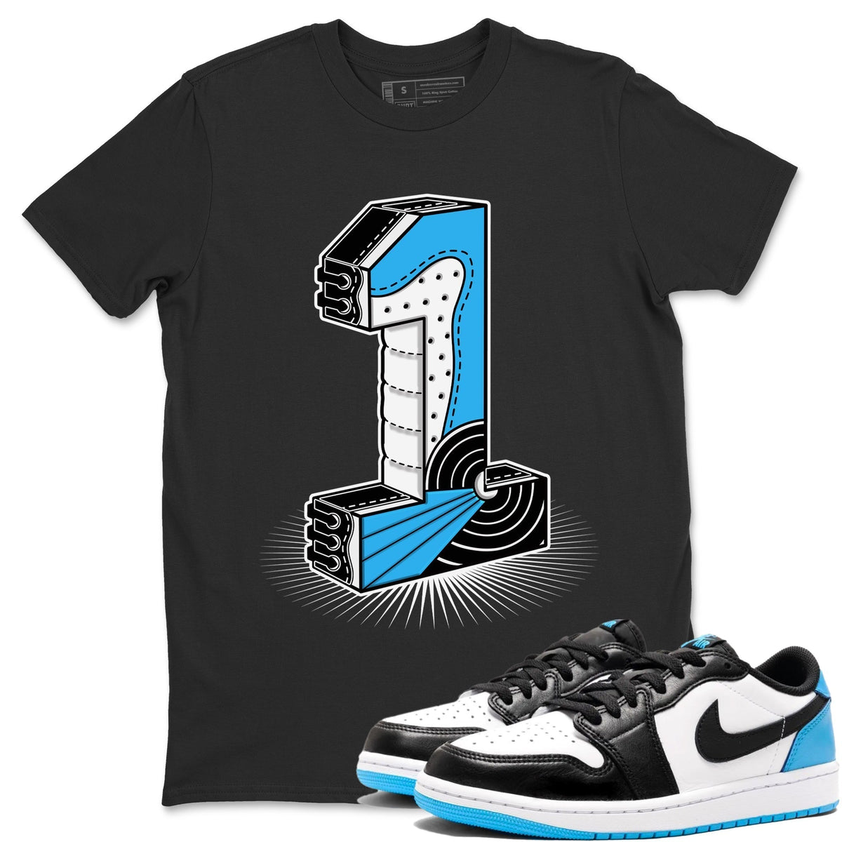Jordan 1 Powder Blue Sneaker Matching T-Shirt One Statue Sneaker Tees Jordan 1 Powder Blue Sneaker Release Tees Crew Neck Tees