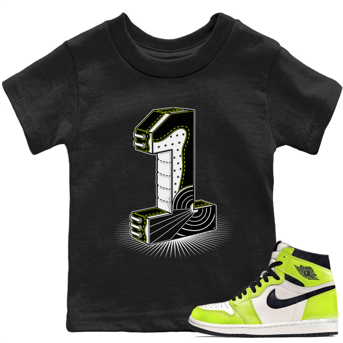 Jordan 1 Visionaire Sneaker Matching T-Shirt One Statue Sneaker Tees Jordan 1 Visionaire Sneaker Release Tees Kids Shirts
