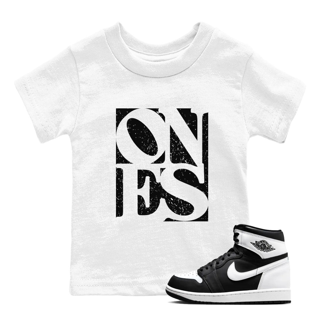 Air Jordan 1 High OG Black White shirt to match jordans streetwear brand Ones sneaker tees 1s Black White Drip Gear Zone baby toddler White 1 cotton Shirt