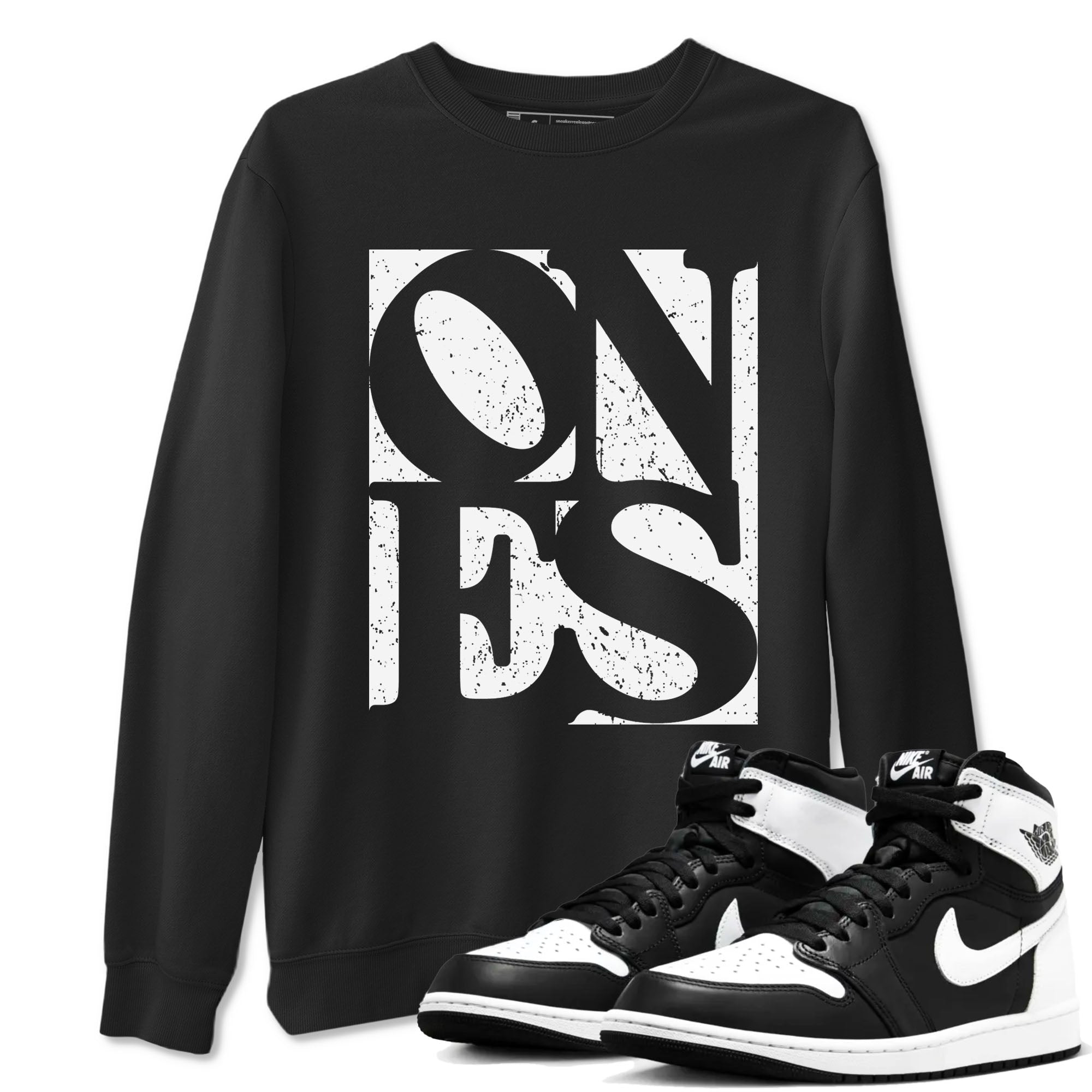 Air Jordan 1 High OG Black White shirt to match jordans streetwear brand Ones sneaker tees 1s Black White Drip Gear Zone unisex cotton Black 1 crew neck shirt