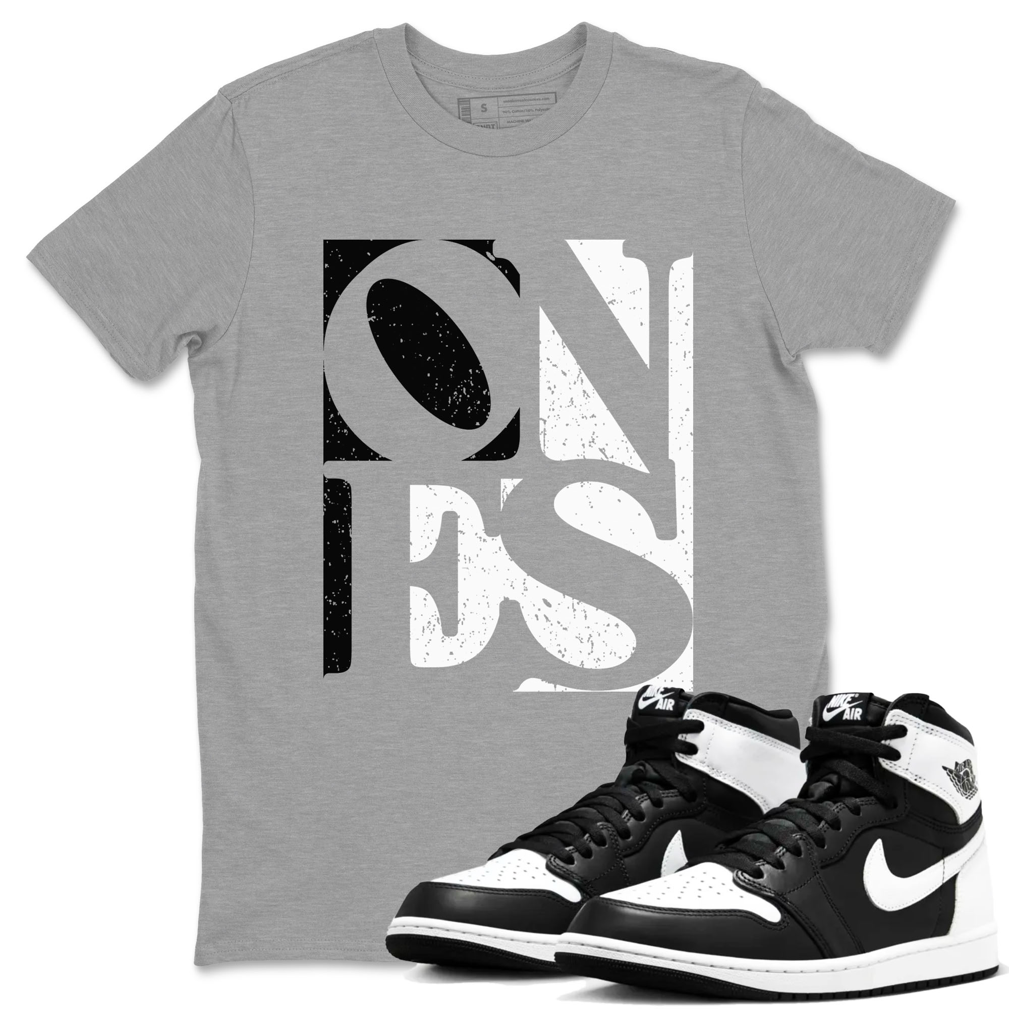 Air Jordan 1 High OG Black White shirt to match jordans streetwear brand Ones sneaker tees 1s Black White Drip Gear Zone unisex cotton Heather Grey 1 crew neck shirt