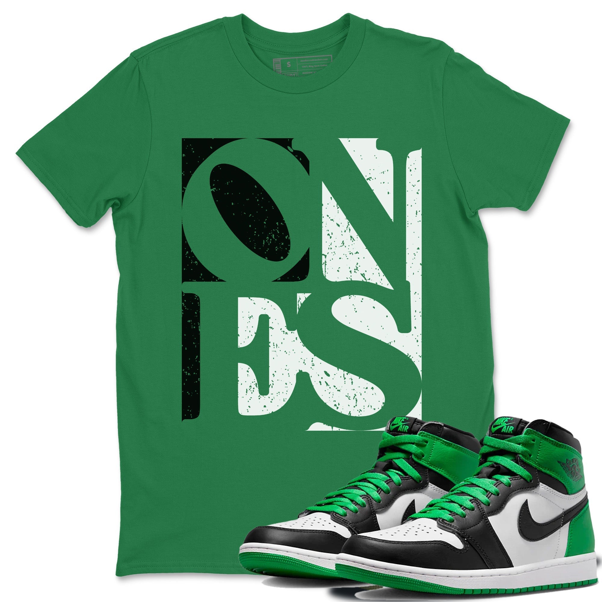 Air Jordan 1 Celtics Ones Crew Neck Streetwear Sneaker Shirt Air Jordan 1 High OG Celtics Sneaker T-Shirts Size Chart