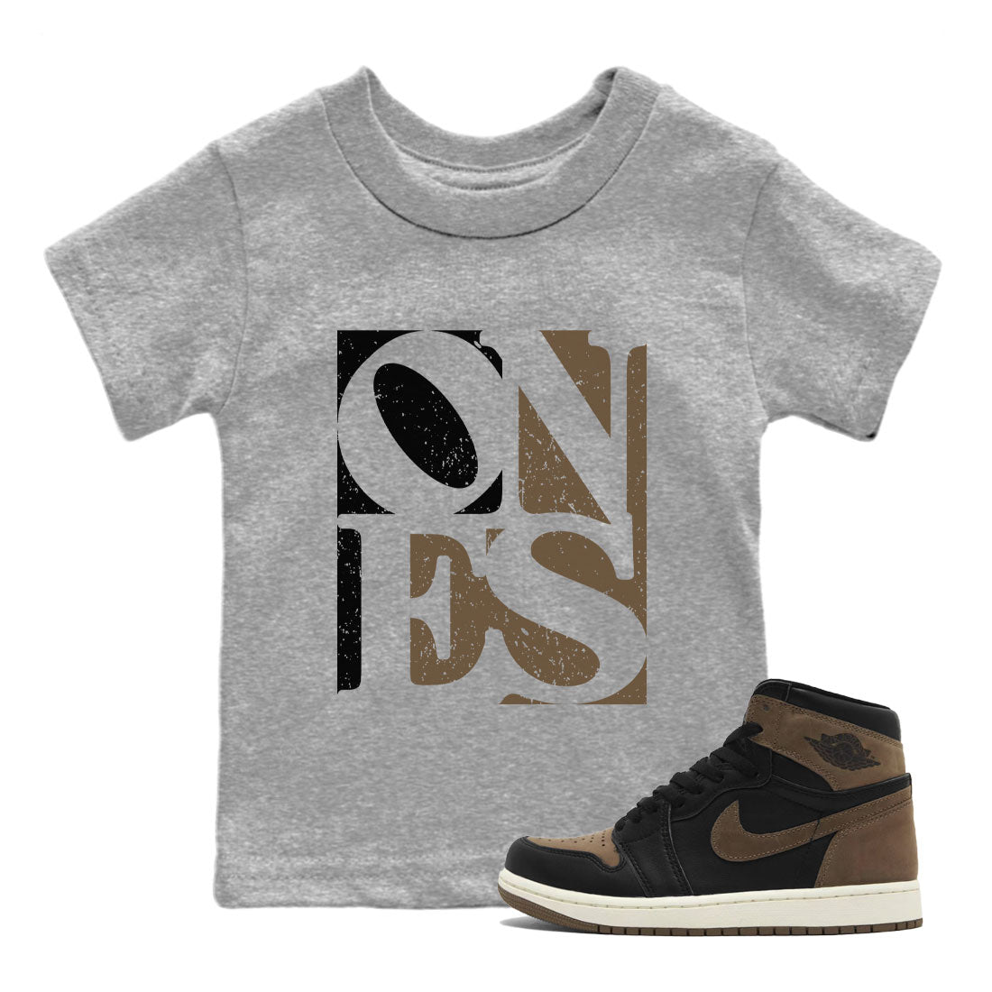Air Jordan 1 High OG Palomino shirt to match jordans Ones Streetwear Sneaker Shirt Air Jordan 1 Palomino Drip Gear Zone Sneaker Matching Clothing Baby Toddler Heather Grey 1 T-Shirt