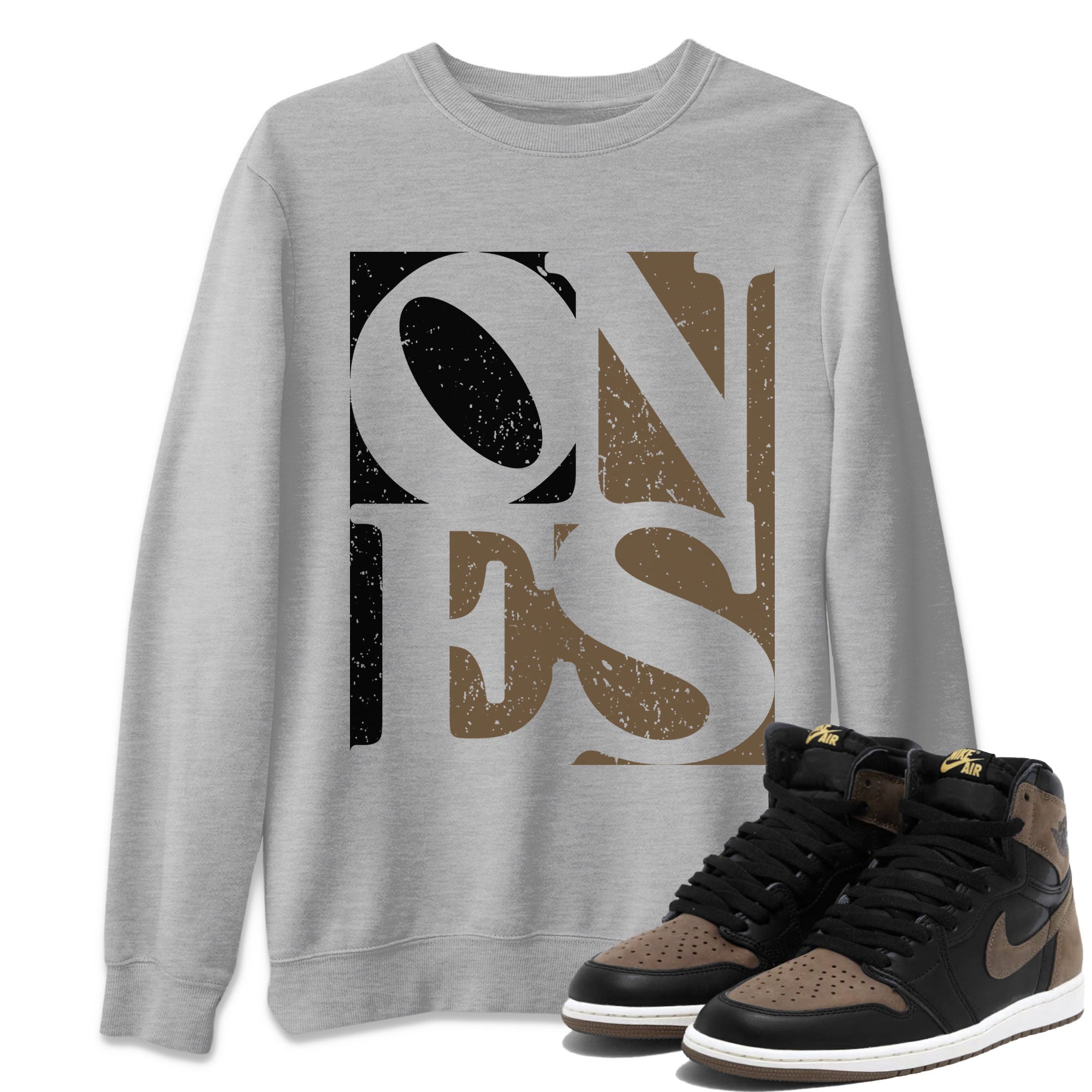 Air Jordan 1 High OG Palomino shirt to match jordans Ones Streetwear Sneaker Shirt Air Jordan 1 Palomino Drip Gear Zone Sneaker Matching Clothing Unisex Heather Grey 1 T-Shirt