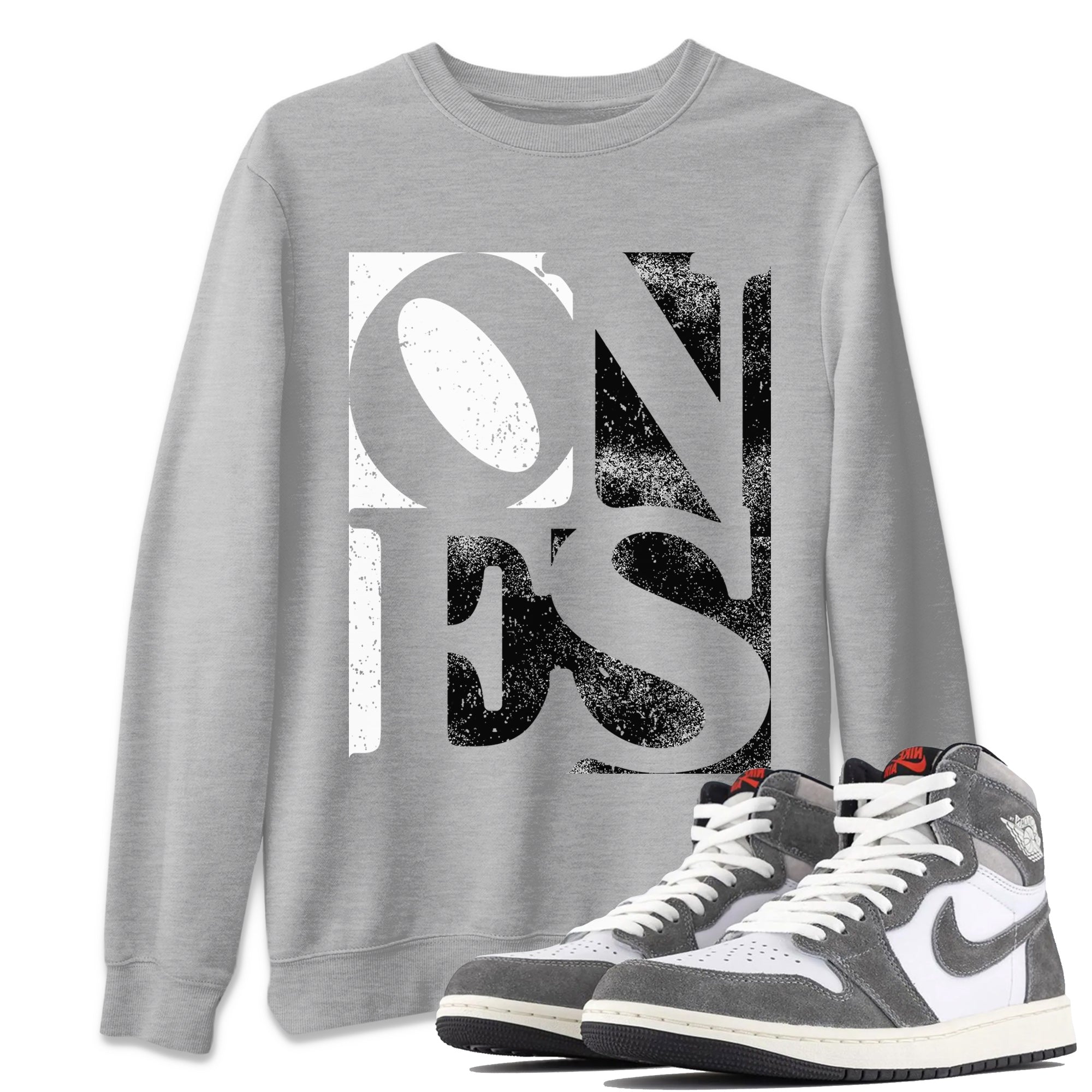 Air Jordan 1 Washed Heritage Sneaker Match Tees Ones Streetwear Sneaker Shirt Air Jordan 1 High OG Washed Heritage Clothes Unisex Shirts Heather Grey 1