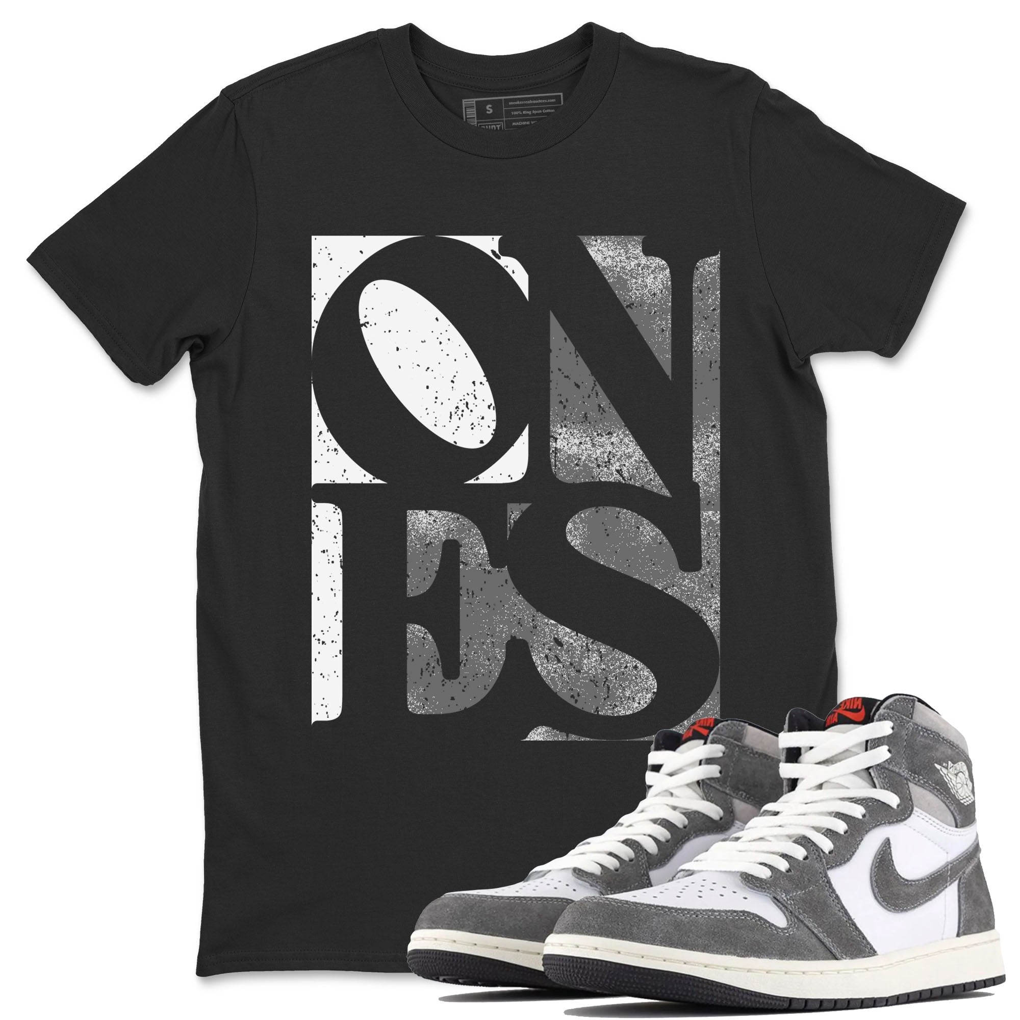 Air Jordan 1 Washed Heritage Sneaker Match Tees Ones Streetwear Sneaker Shirt Air Jordan 1 High OG Washed Heritage Clothes Unisex Shirts Black 1
