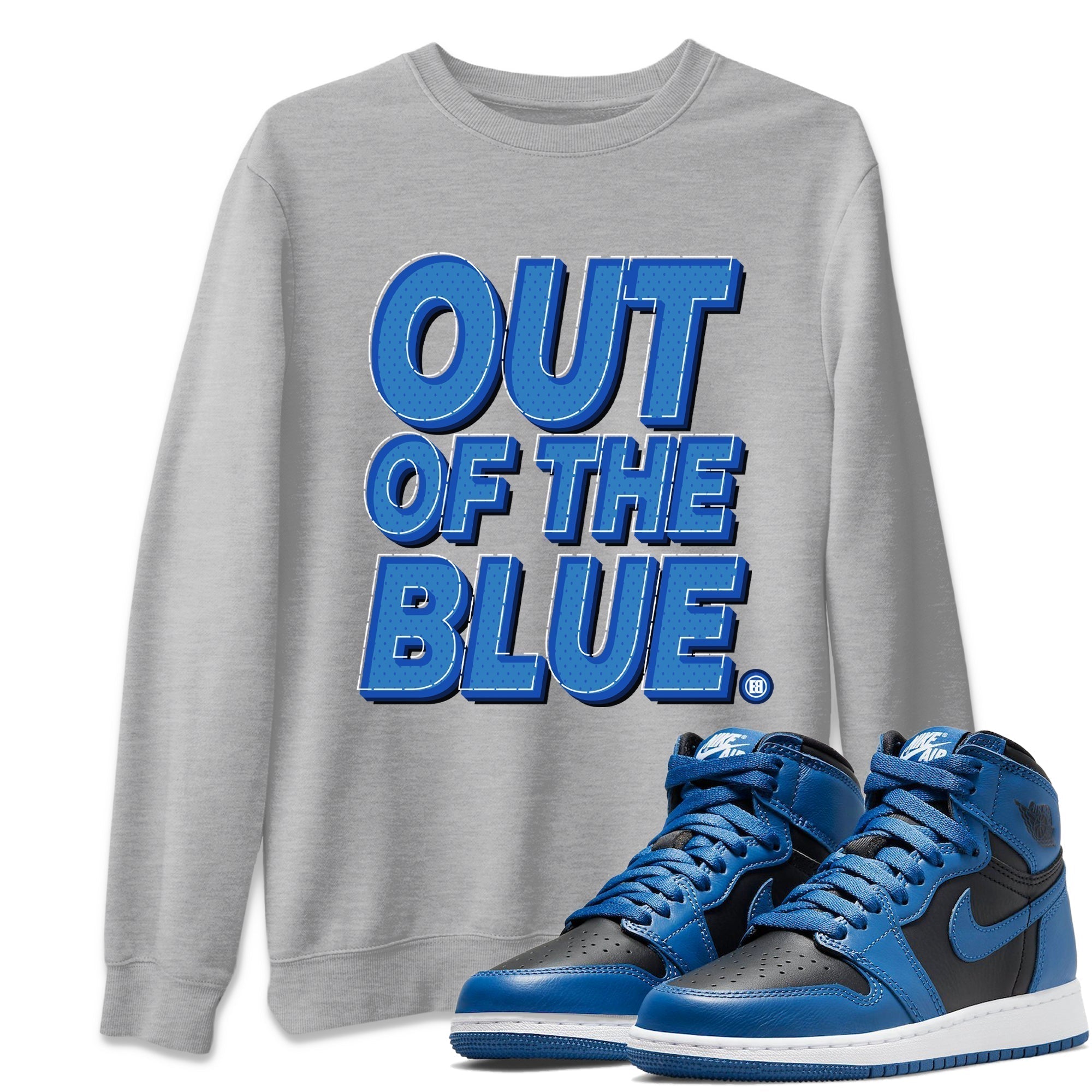 Jordan 1 Dark Marina Blue Sneaker Matching T-Shirt Out Of The Blue Sneaker Tees Jordan 1 Dark Marina Blue Sneaker Release Tees Crew Neck Tees