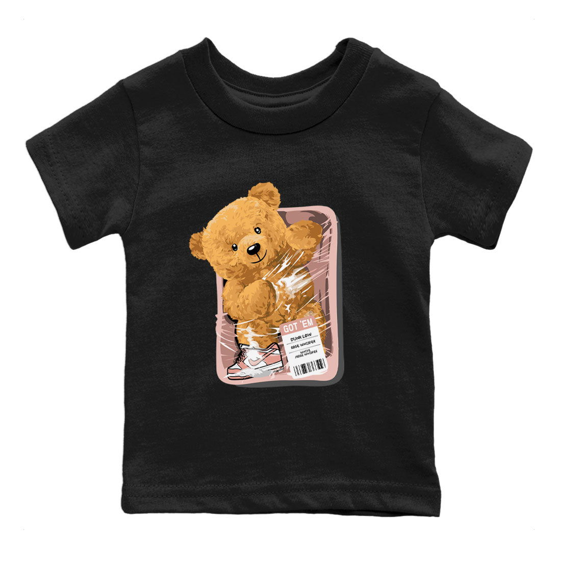 Dunks Low Rose Whisper shirt to match jordans Packaged Bear Streetwear Sneaker Shirt Dunk Rose Whisper Drip Gear Zone Sneaker Matching Clothing Baby Toddler Black 2 T-Shirt
