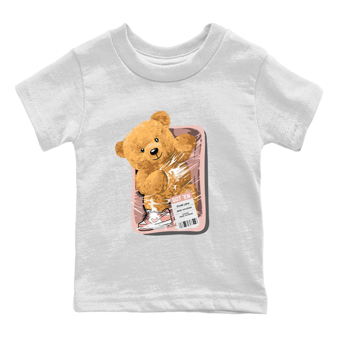 Dunks Low Rose Whisper shirt to match jordans Packaged Bear Streetwear Sneaker Shirt Dunk Rose Whisper Drip Gear Zone Sneaker Matching Clothing Baby Toddler White 2 T-Shirt