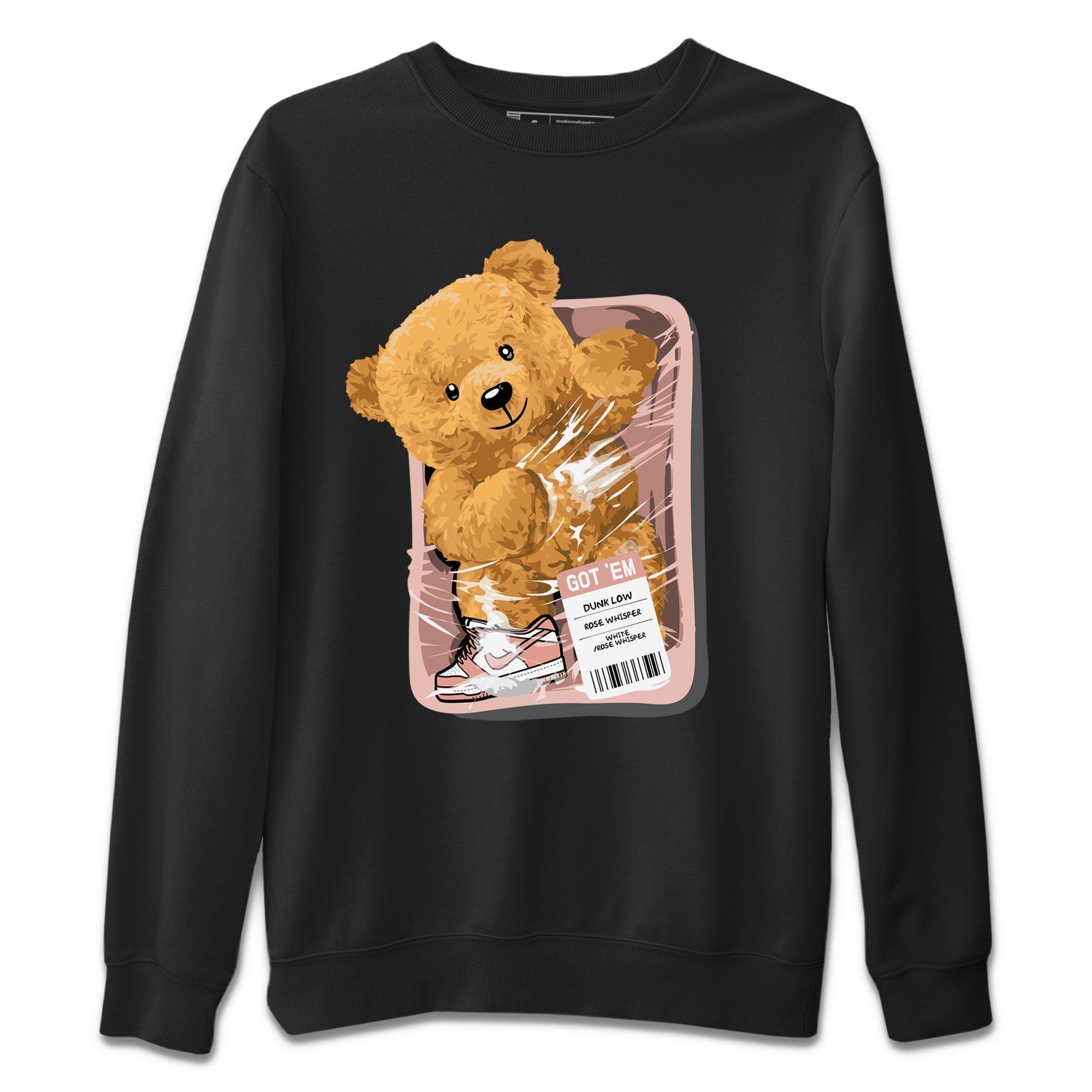 Dunks Low Rose Whisper shirt to match jordans Packaged Bear Streetwear Sneaker Shirt Dunk Rose Whisper Drip Gear Zone Sneaker Matching Clothing Unisex Black 2 T-Shirt