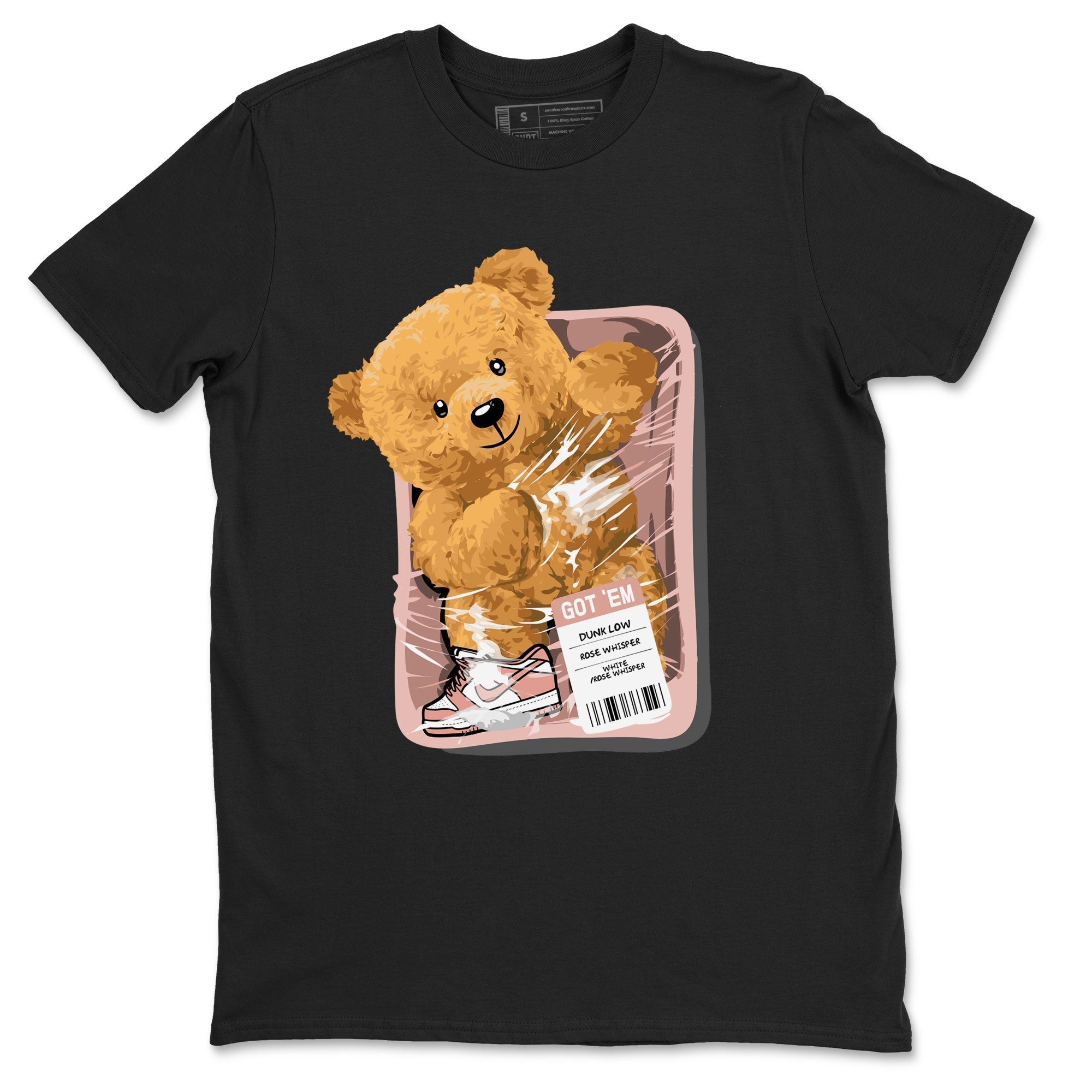 Dunks Low Rose Whisper shirt to match jordans Packaged Bear Streetwear Sneaker Shirt Dunk Rose Whisper Drip Gear Zone Sneaker Matching Clothing Unisex Black 2 T-Shirt