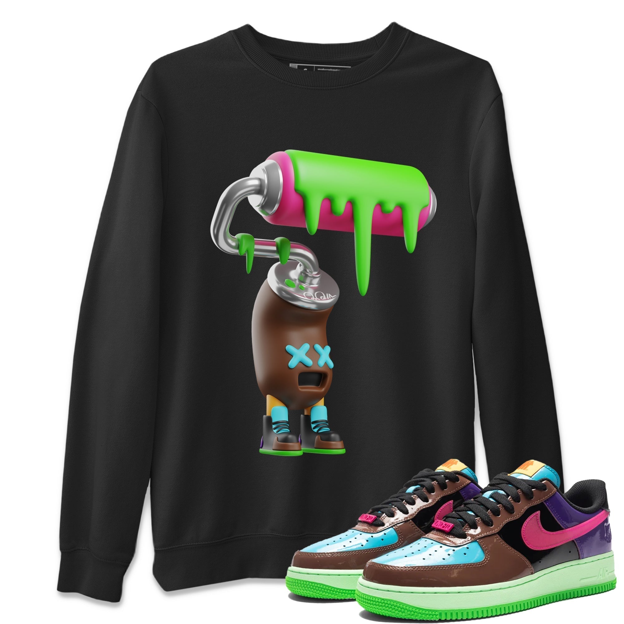 Air Force 1 Undefeated Fauna Brown Sneaker Match Tees Paint Roller Sneaker Tees Air Force 1 Undefeated Fauna Brown Jordan to match sneaker T-Shirt Crew Neck Shirts