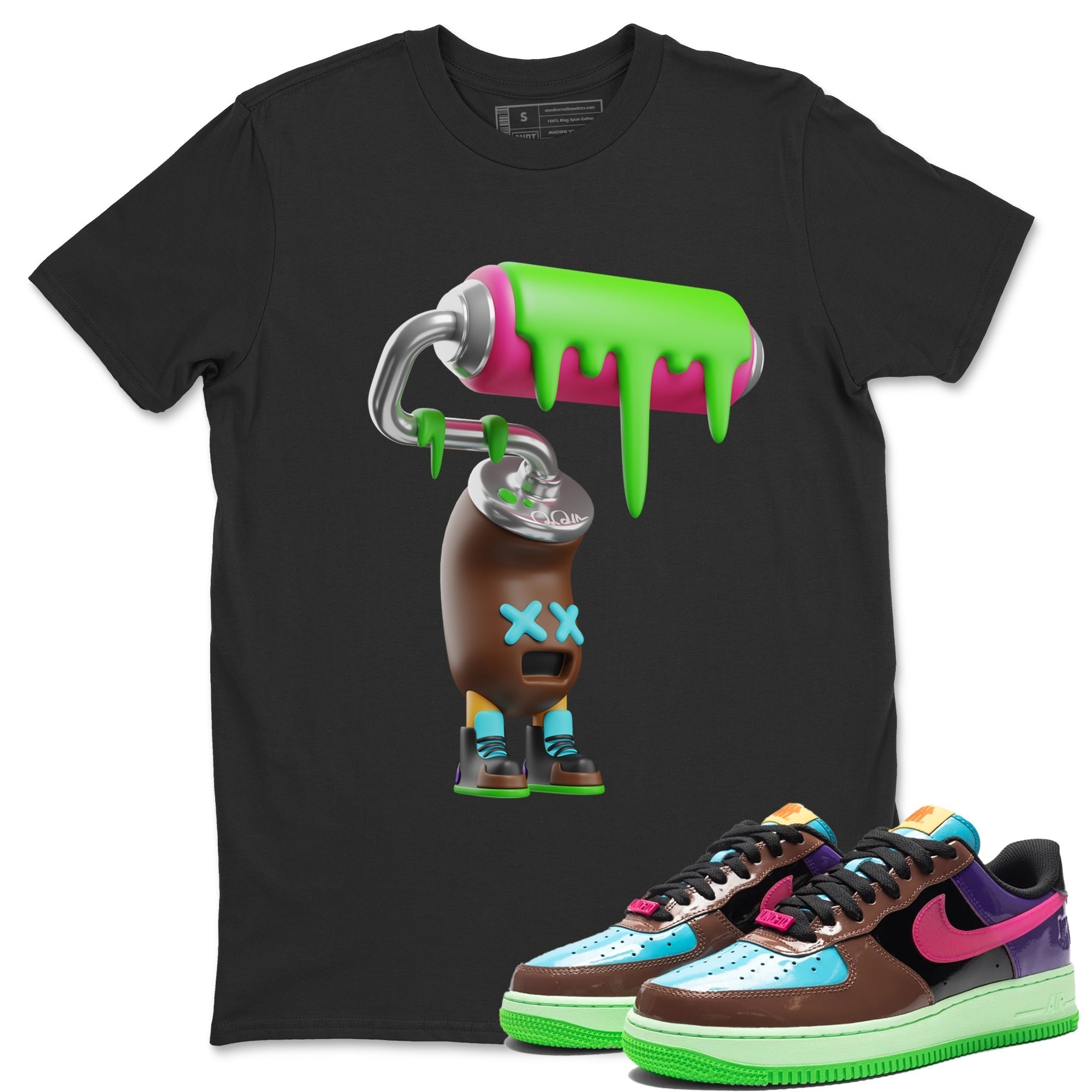Air Force 1 Undefeated Fauna Brown Sneaker Match Tees Paint Roller Sneaker Tees Air Force 1 Undefeated Fauna Brown Jordan to match sneaker T-Shirt Crew Neck Shirts