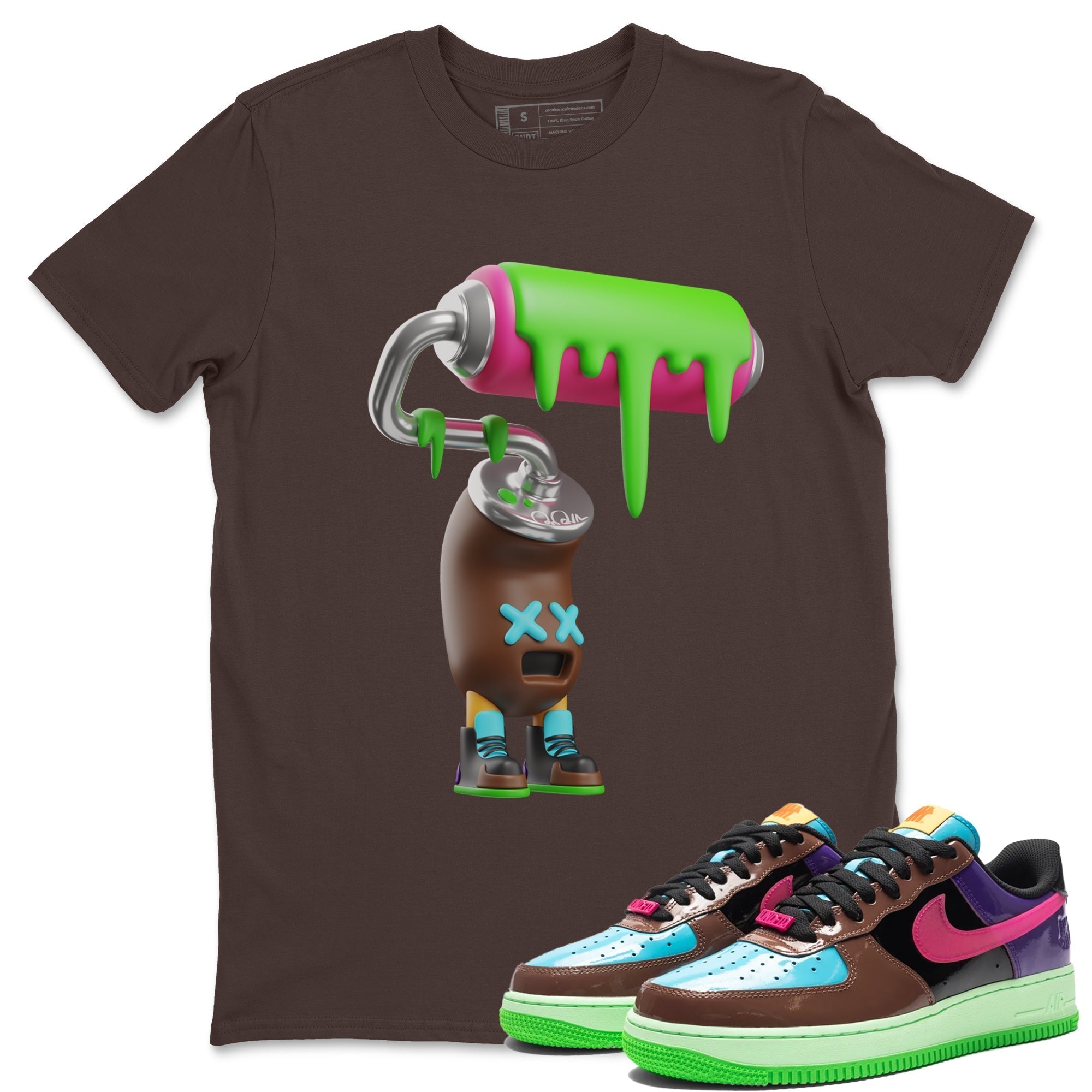 Air Force 1 Undefeated Fauna Brown Sneaker Match Tees Paint Roller Sneaker Tees Air Force 1 Undefeated Fauna Brown Jordan to match sneaker T-Shirt Crew Neck Shirts