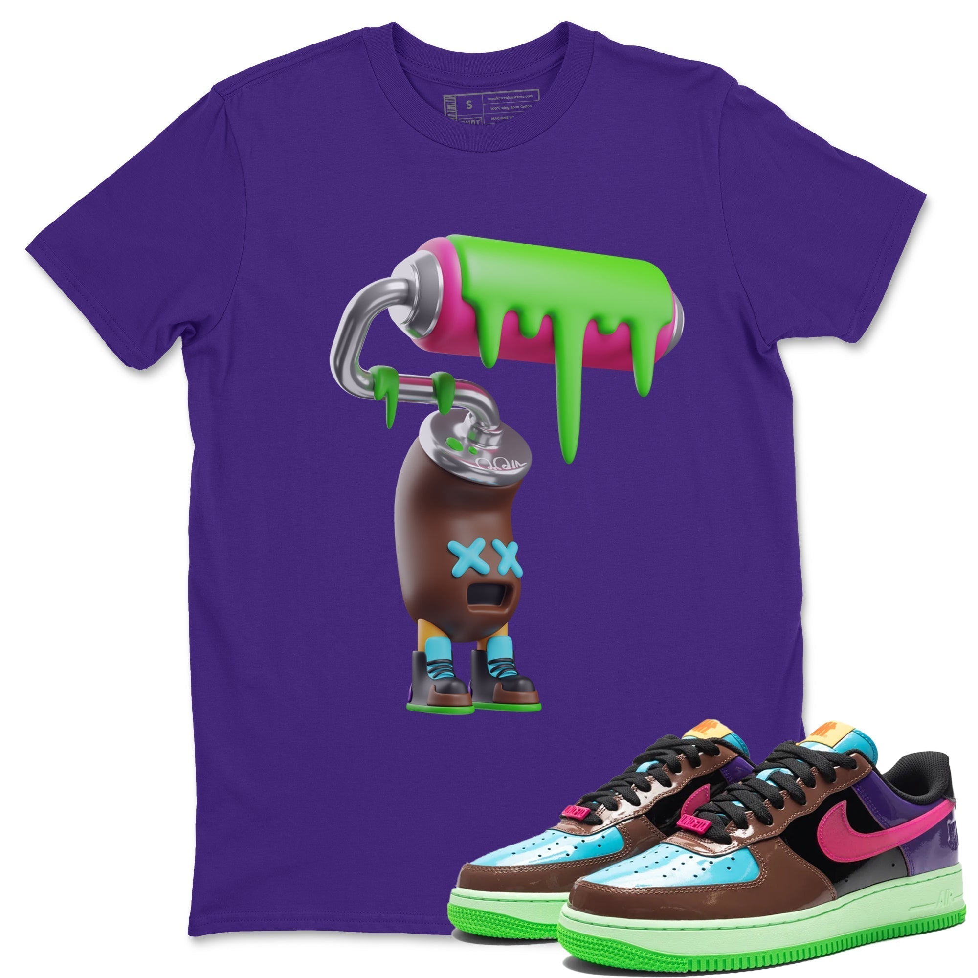 Air Force 1 Undefeated Fauna Brown Sneaker Match Tees Paint Roller Sneaker Tees Air Force 1 Undefeated Fauna Brown Jordan to match sneaker T-Shirt Crew Neck Shirts