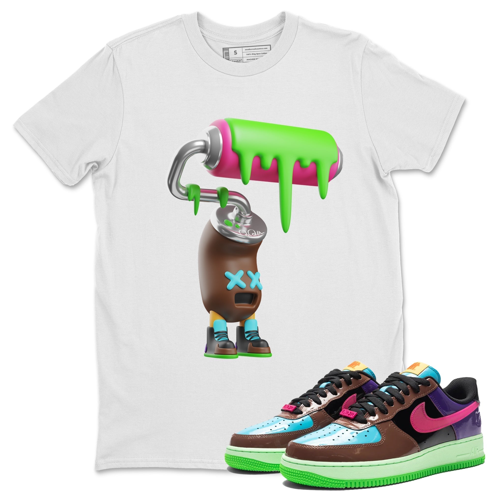 Air Force 1 Undefeated Fauna Brown Sneaker Match Tees Paint Roller Sneaker Tees Air Force 1 Undefeated Fauna Brown Jordan to match sneaker T-Shirt Crew Neck Shirts